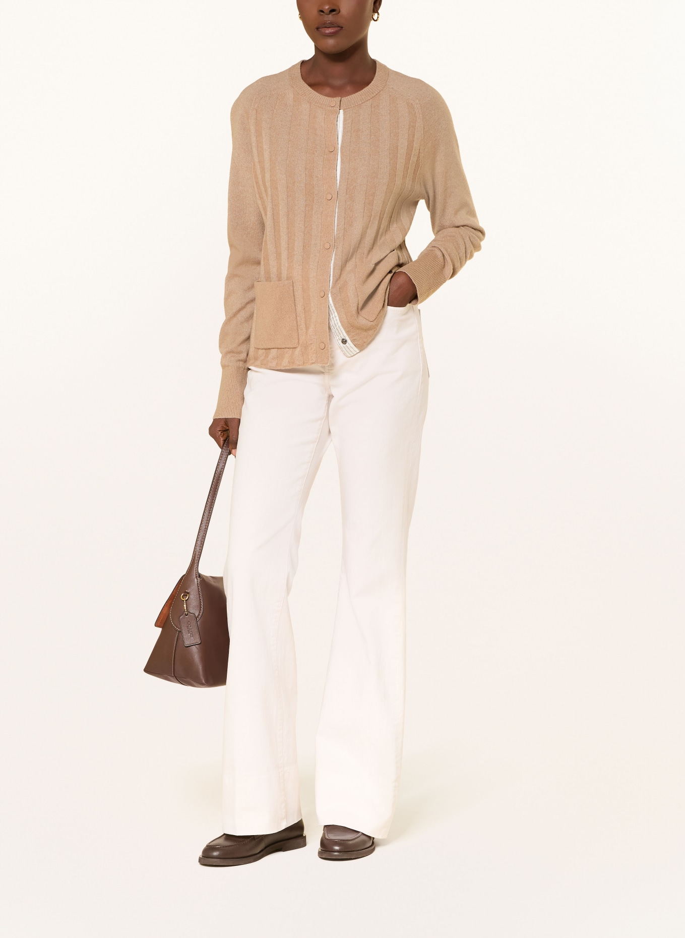 BOGNER Strickjacke TANJA mit Cashmere: COGNAC