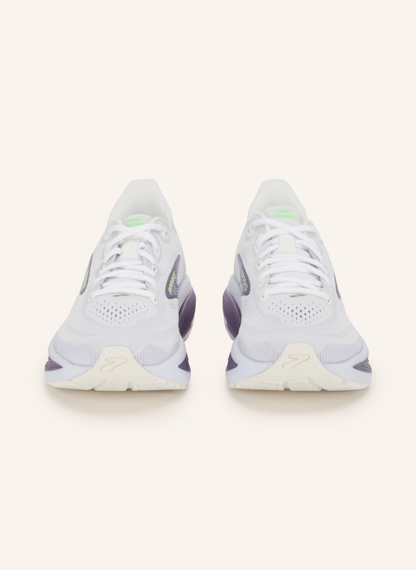 BROOKS GHOST 18 Running Shoes: LIGHT GRAY / PURPLE / LIGHT GREEN