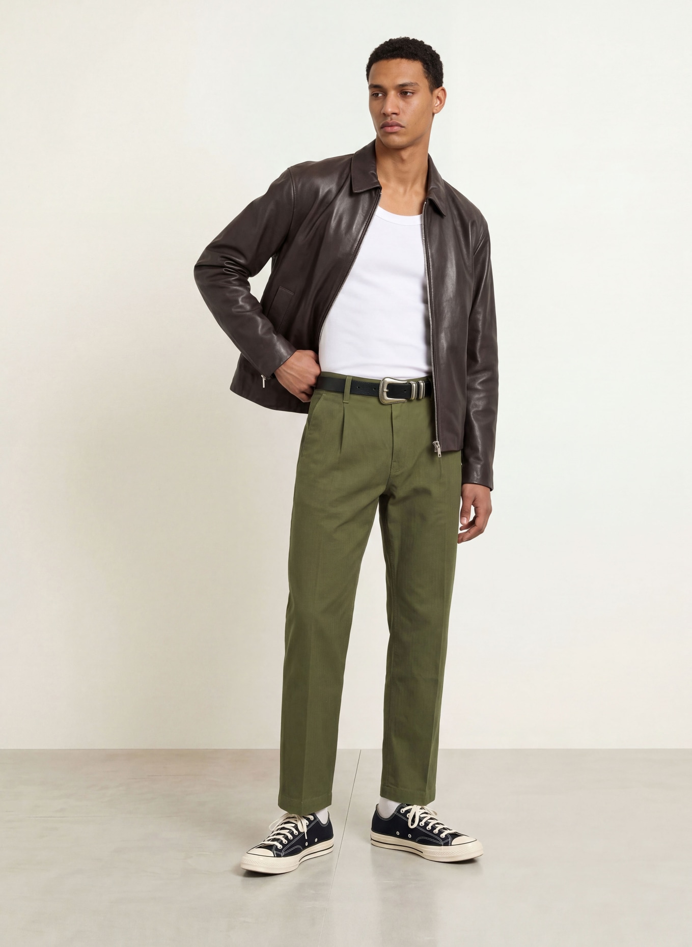 G-Star Chino PLEATED LOOSE TAPERED Tapered Fit: KHAKI