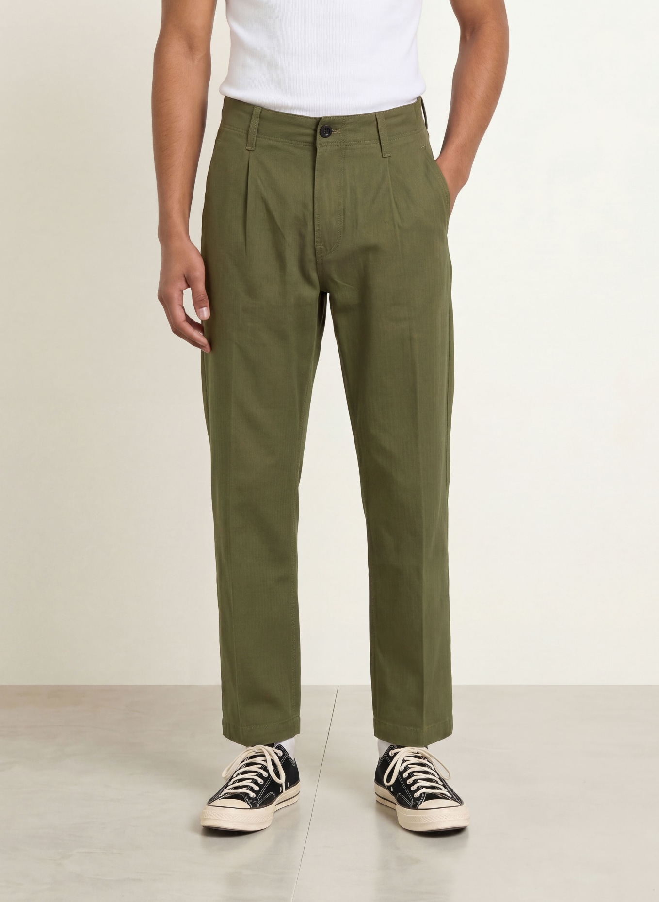 G-Star Chino PLEATED LOOSE TAPERED Tapered Fit: KHAKI
