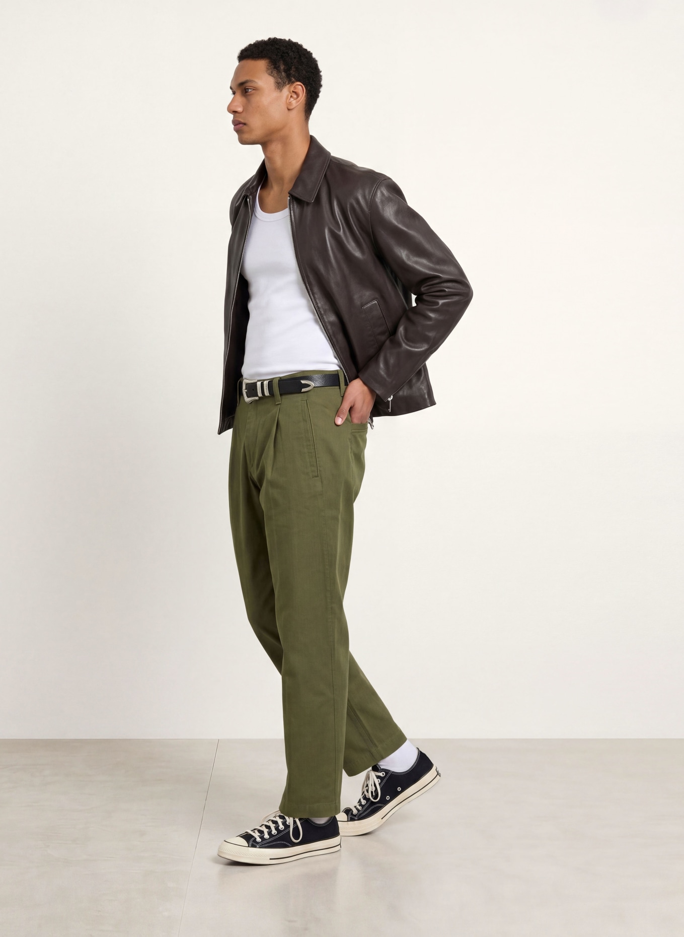 G-Star Chino PLEATED LOOSE TAPERED Tapered Fit: KHAKI