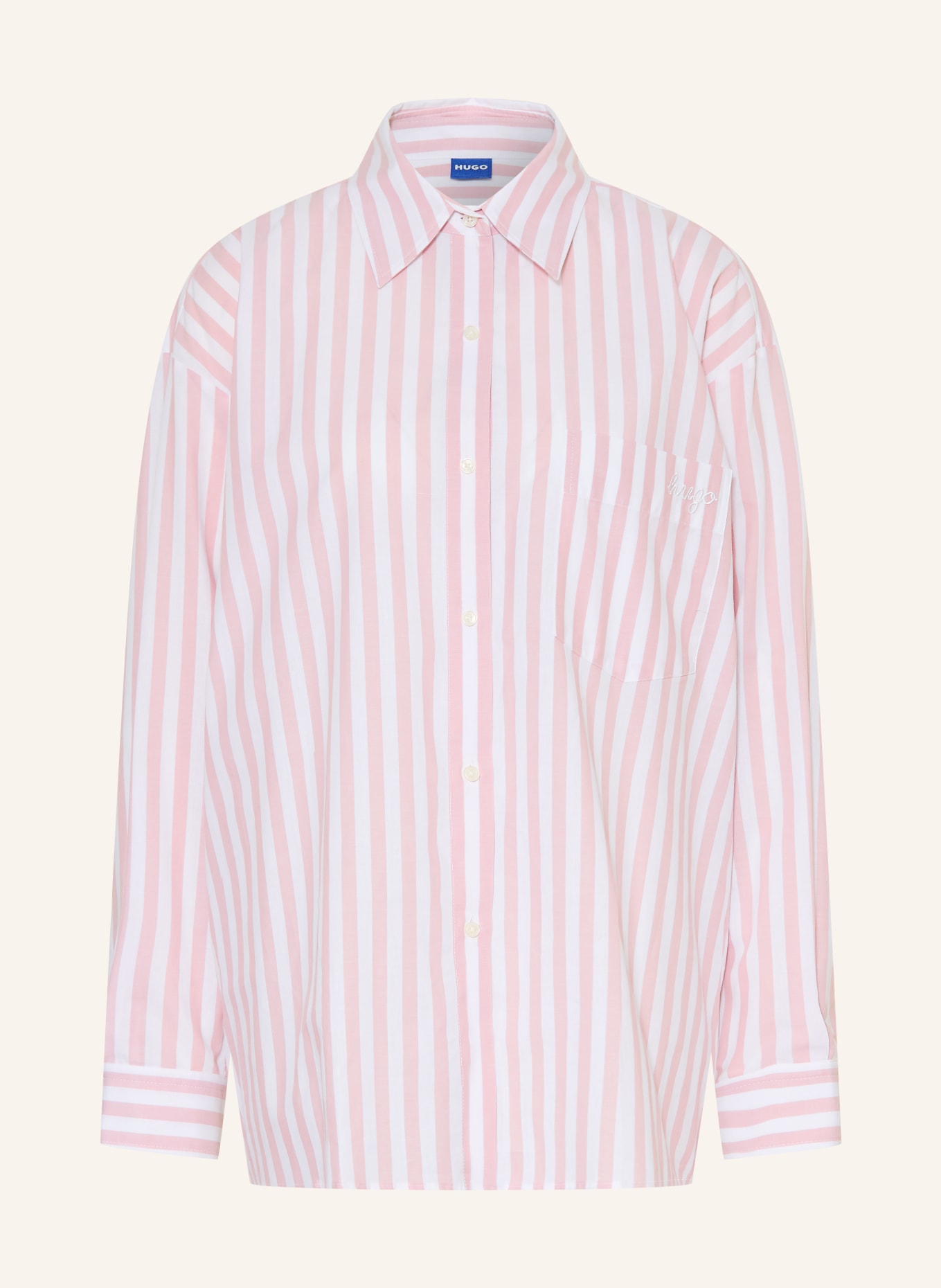 HUGO ELISANA Shirt Blouse: DUSKY PINK / WHITE