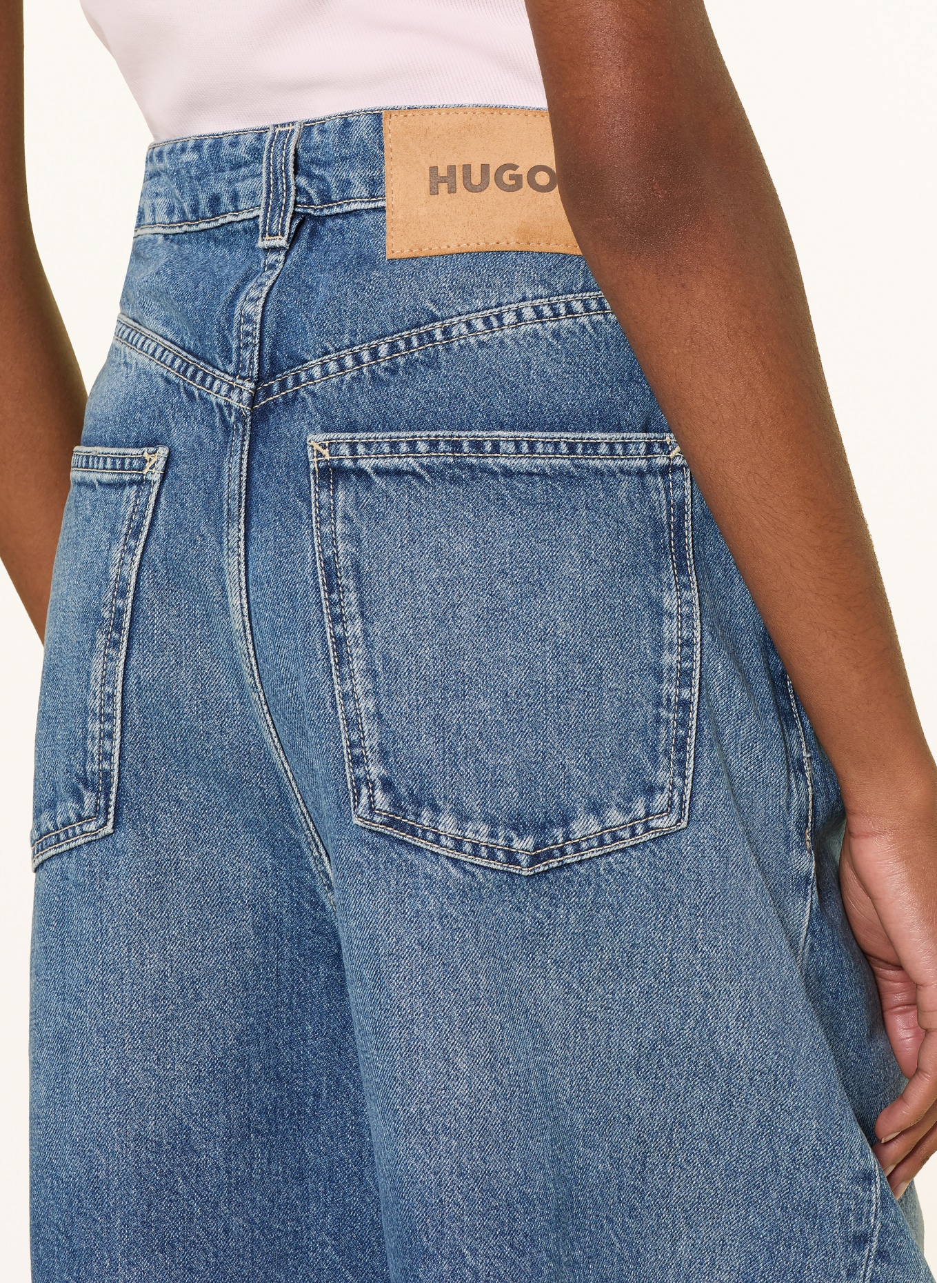 HUGO Cropped Jeans GLIDE: 423 MEDIUM BLUE