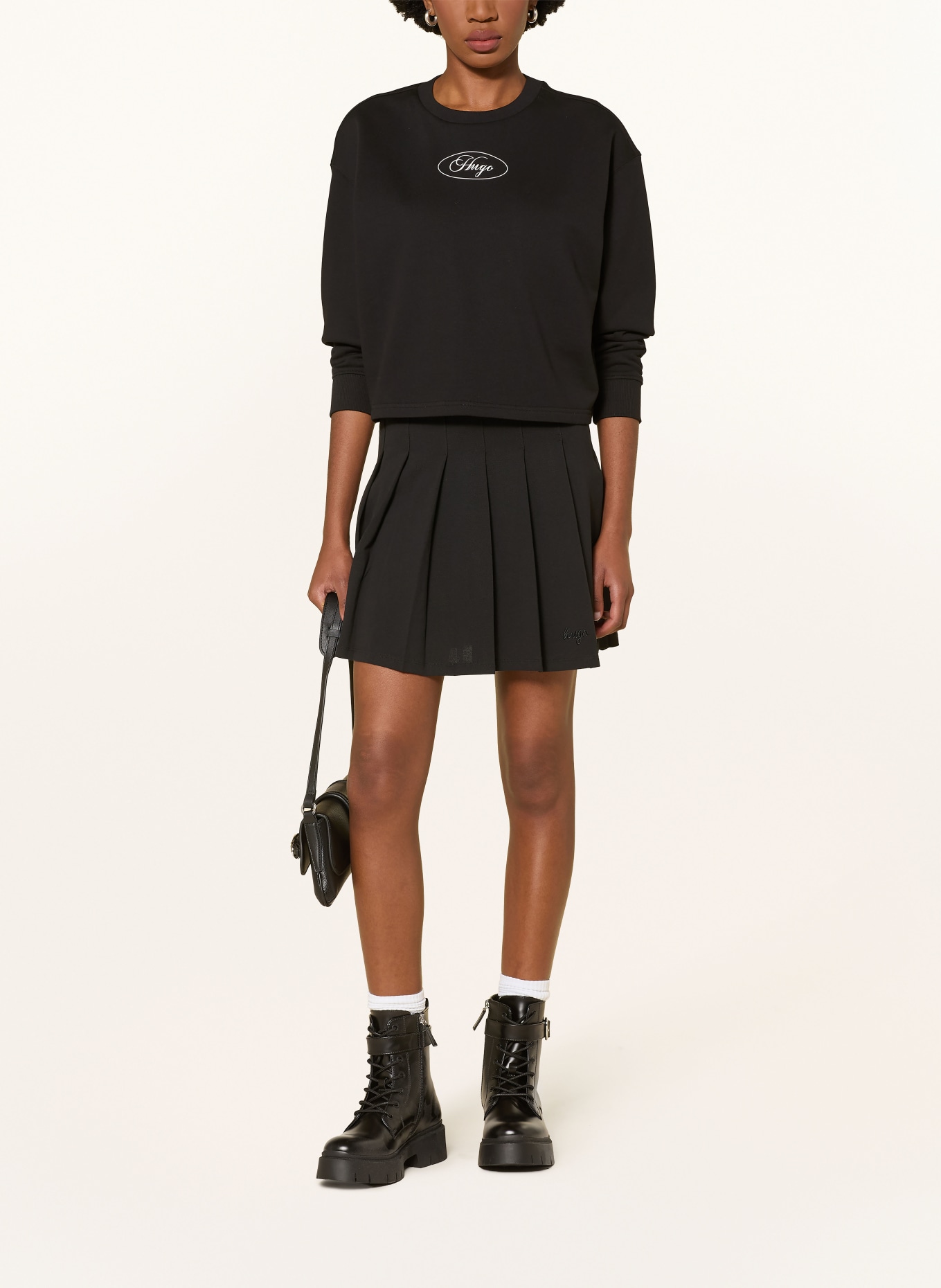HUGO Sweatshirt DAMASWEE: SCHWARZ / WEISS