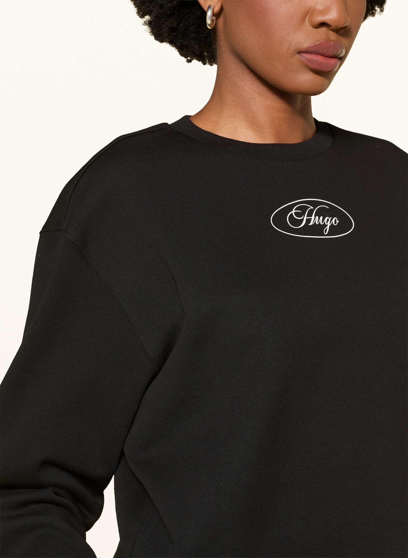 HUGO Sweatshirt DAMASWEE: SCHWARZ / WEISS