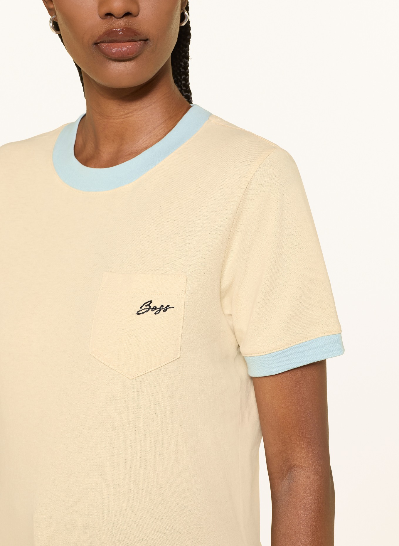 BOSS T-shirt EZOE: LIGHT YELLOW