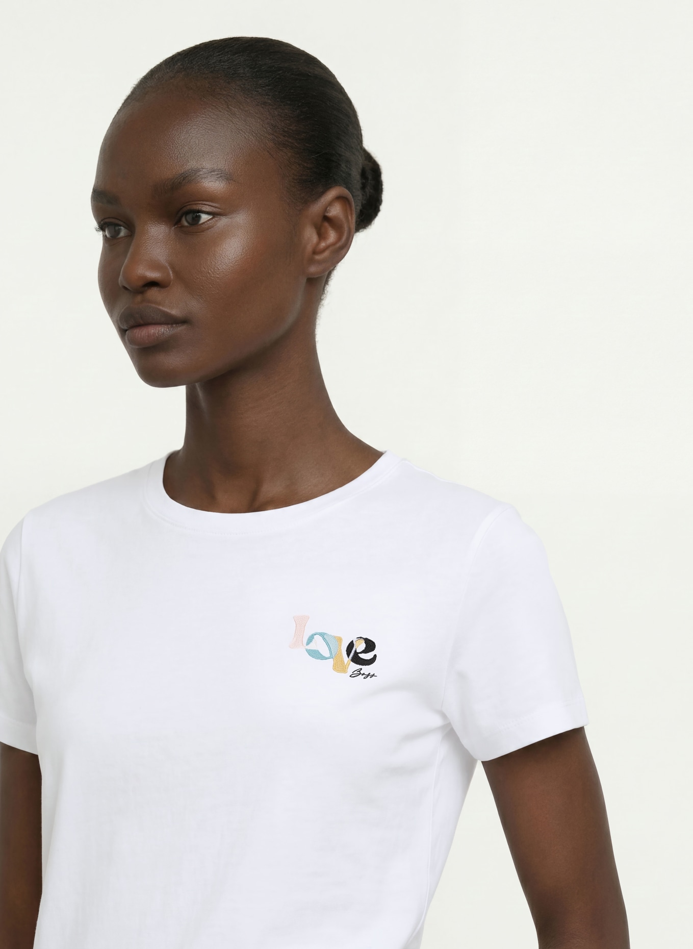 BOSS T-Shirt ELOVE: WEISS / CAMEL / SCHWARZ