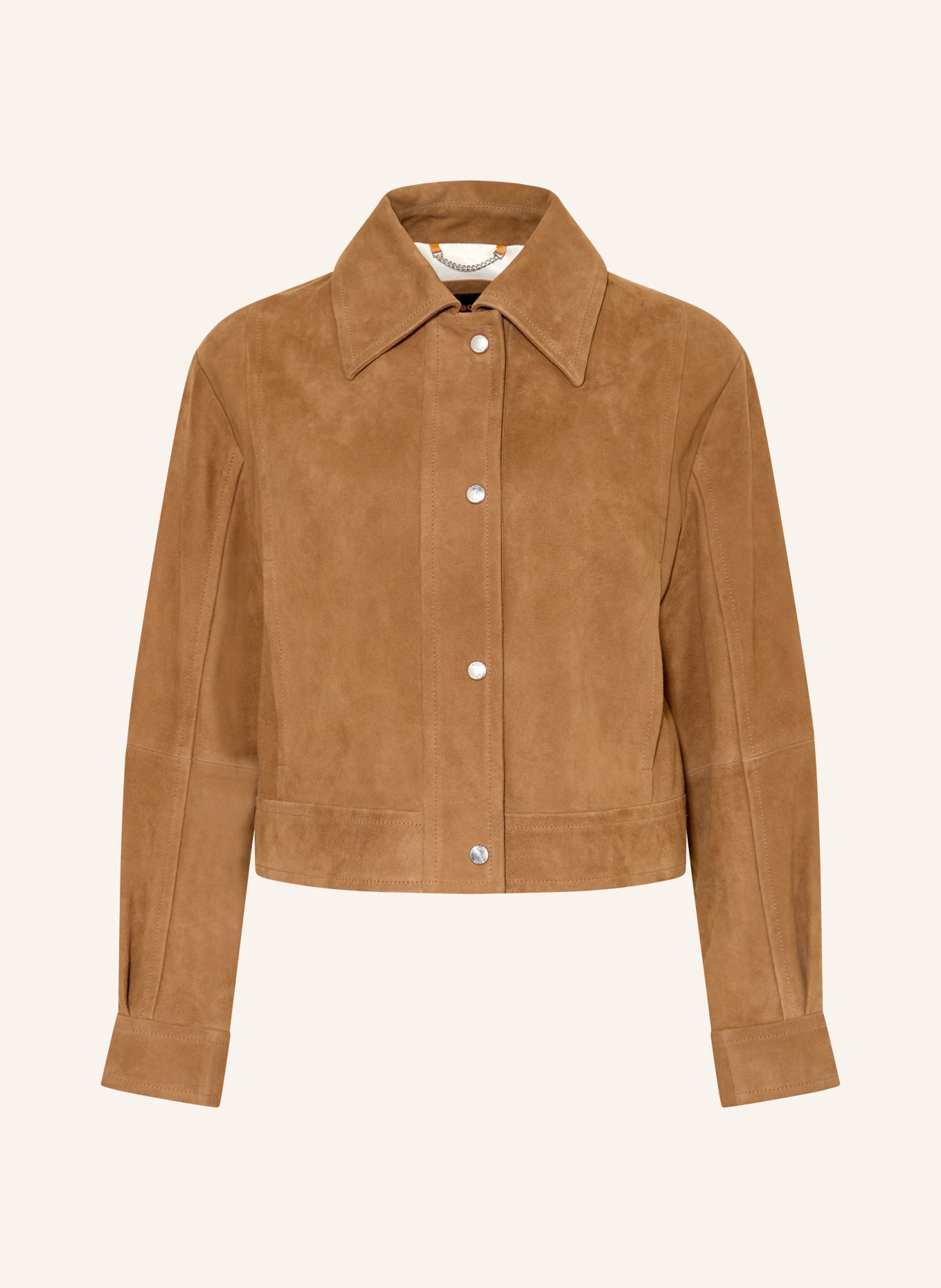 BOSS Leren blouson SALISA: COGNAC