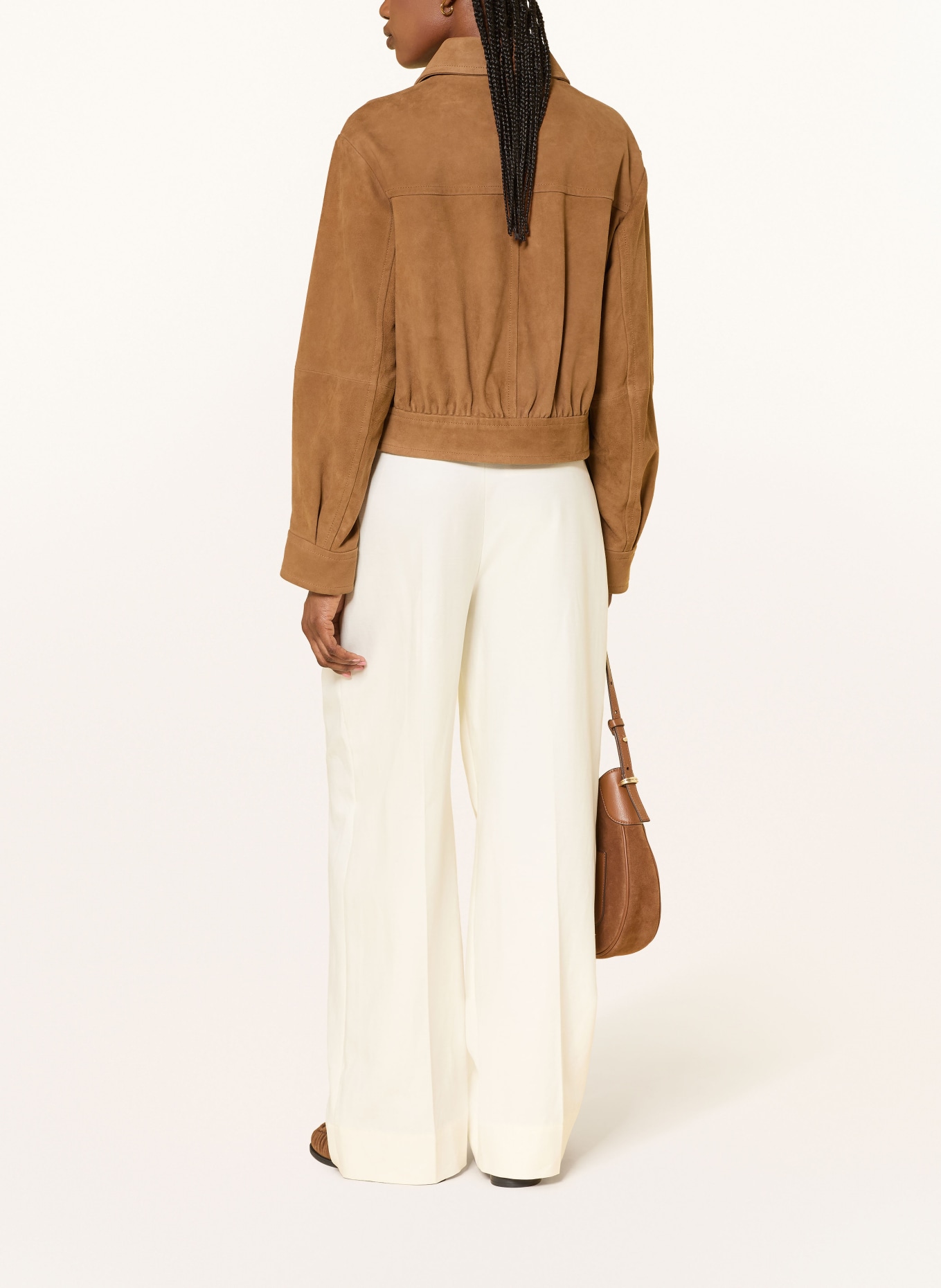 BOSS Leren blouson SALISA: COGNAC