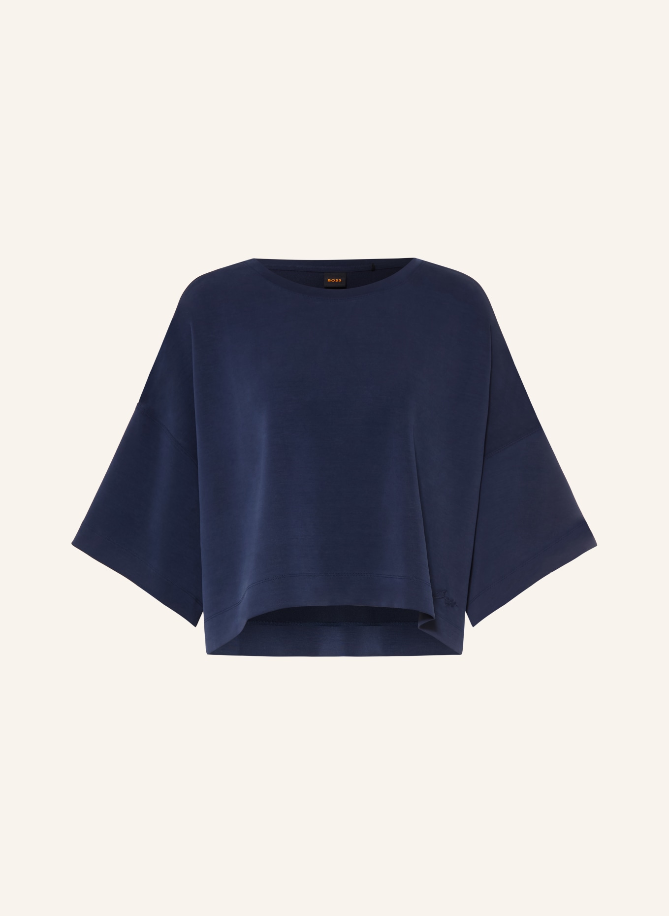 BOSS Sweatshirt EAGLES med 3/4-ærmer: MØRKEBLÅ