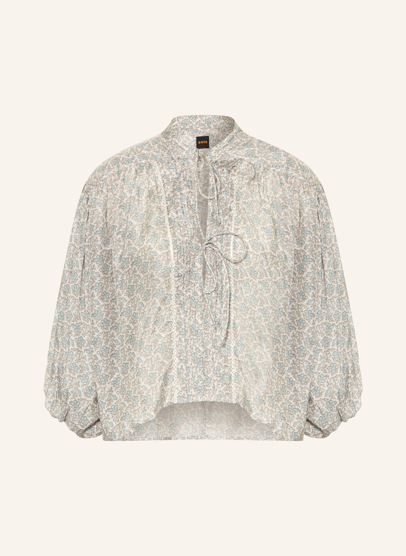 BOSS Blusenshirt BALES mit 3/4-Arm: MINT / TAUPE / WEISS