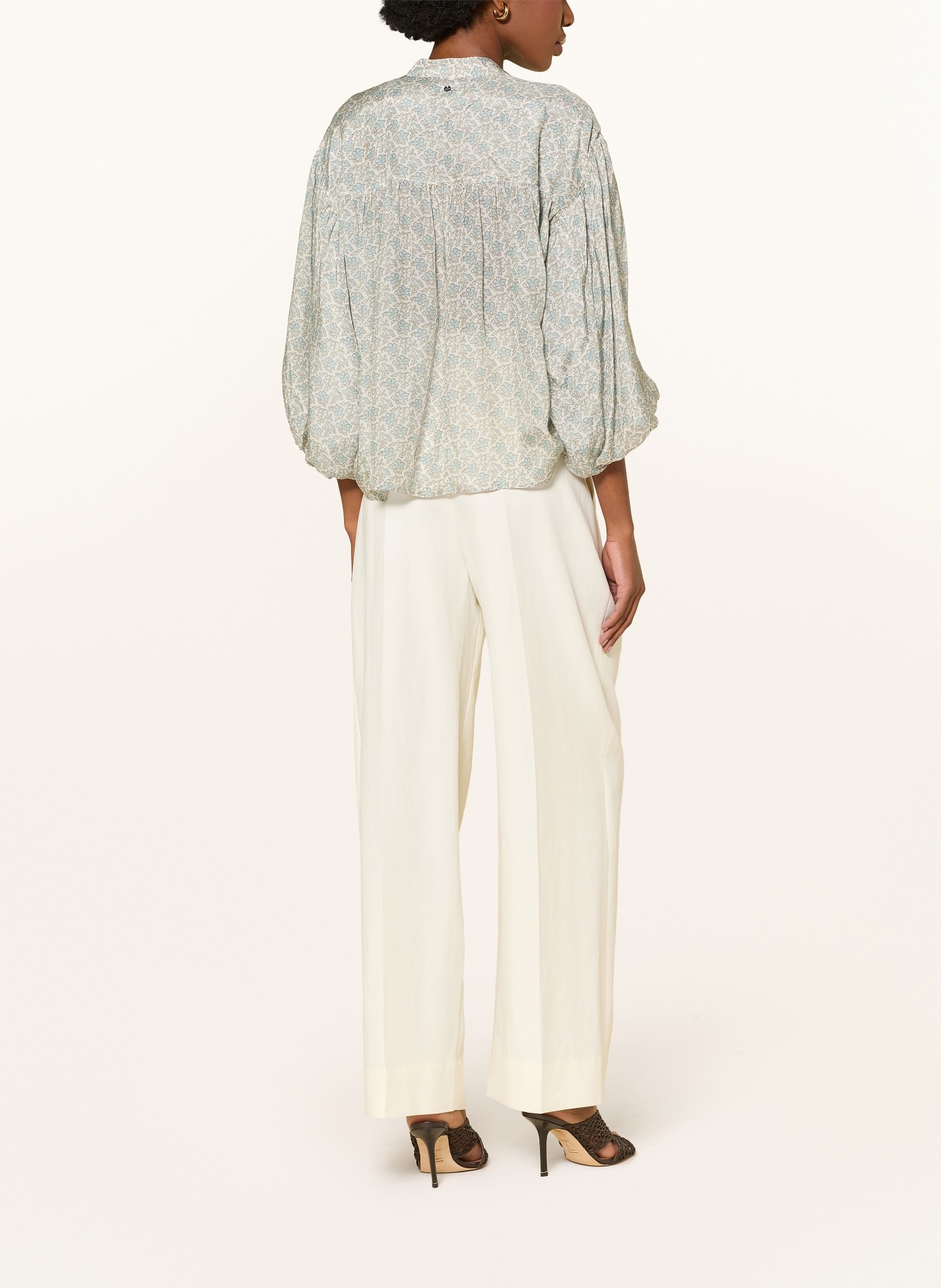 BOSS Blusenshirt BALES mit 3/4-Arm: MINT / TAUPE / WEISS