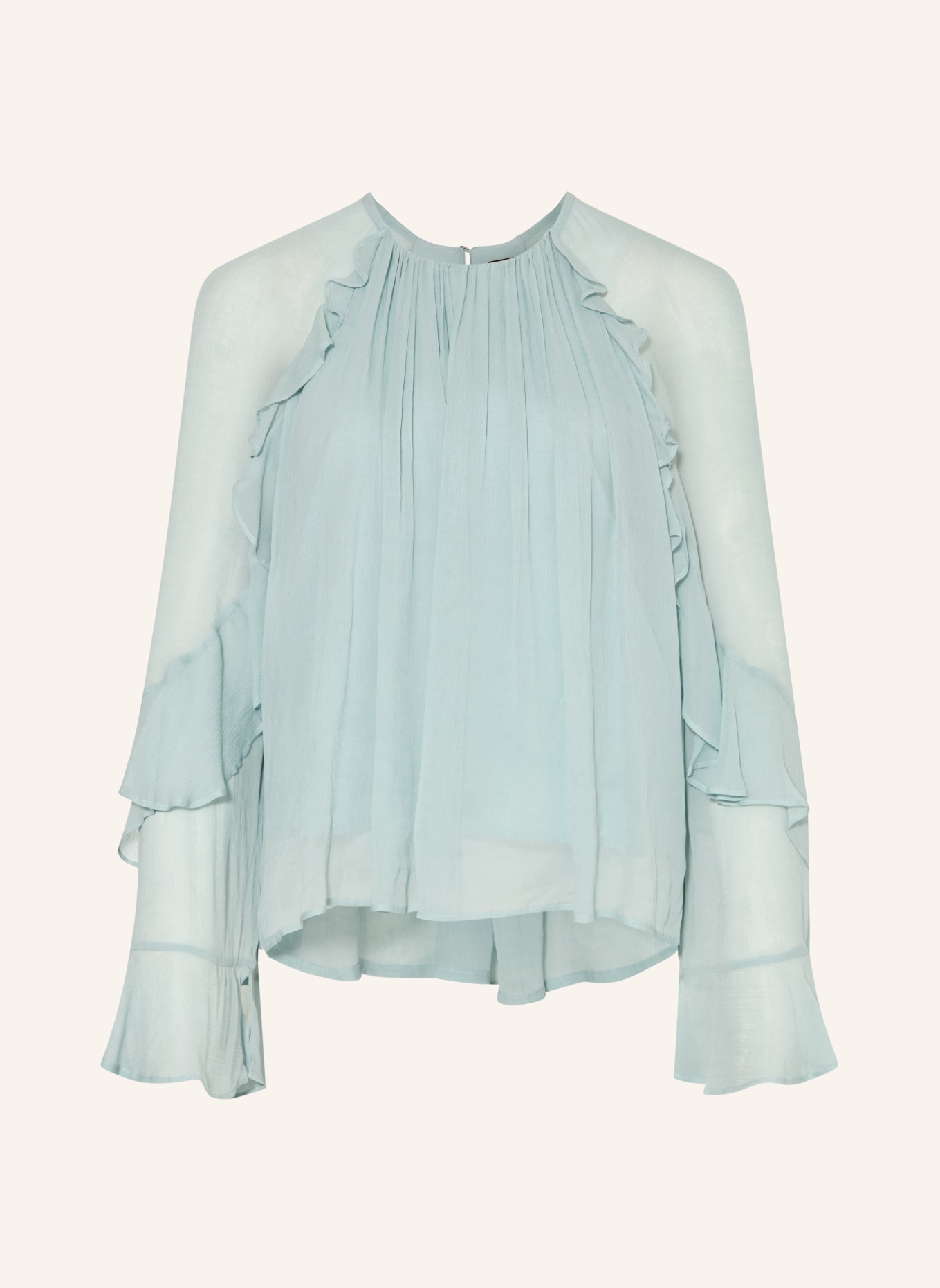 BOSS Blusenshirt BRADIA mit Volants: TÜRKIS
