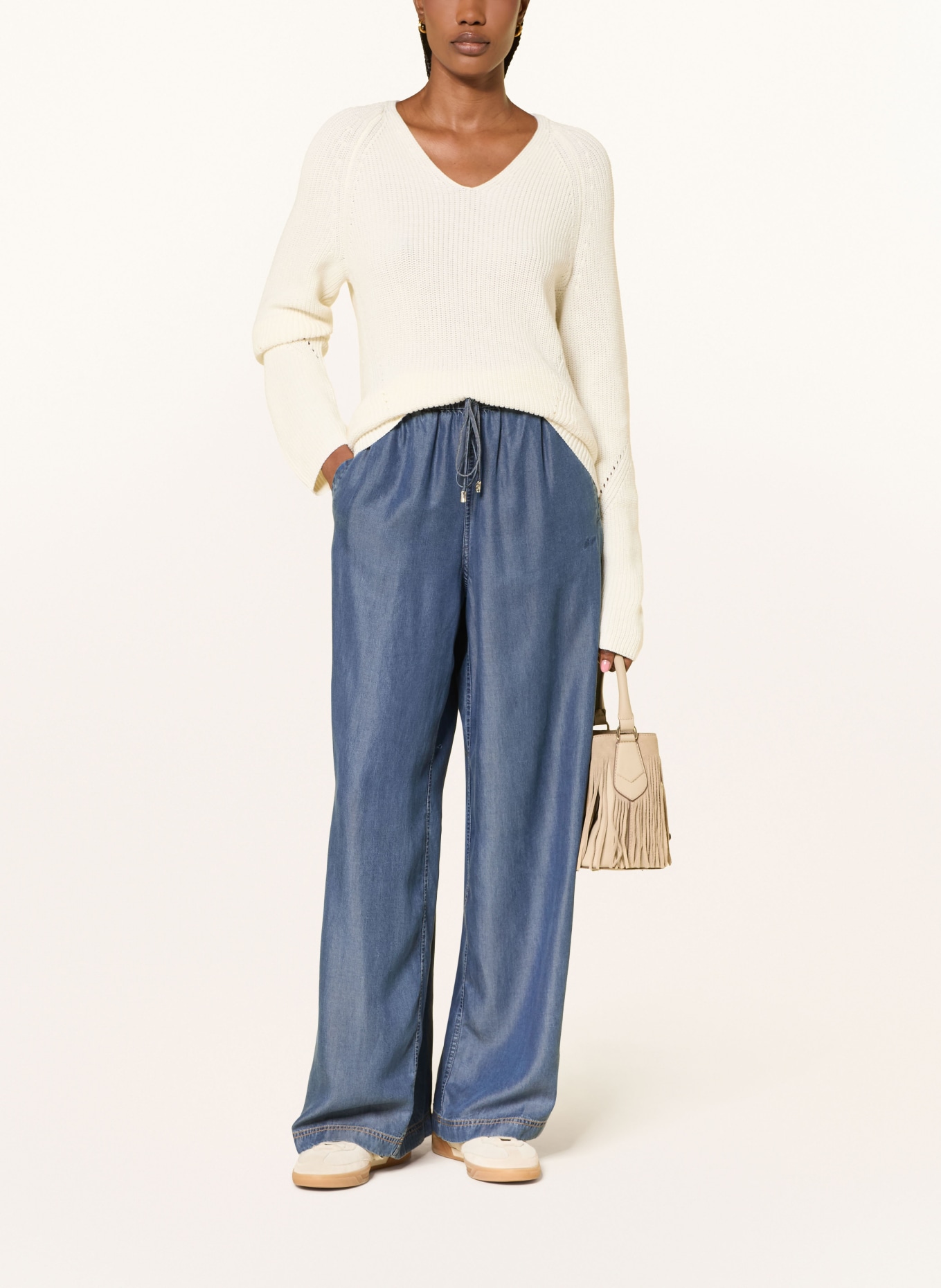 BOSS TANELLA Marlene pants in a denim look: BLUE