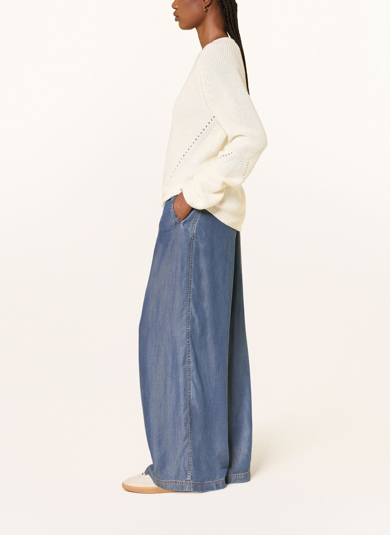 BOSS TANELLA Marlene pants in a denim look: BLUE