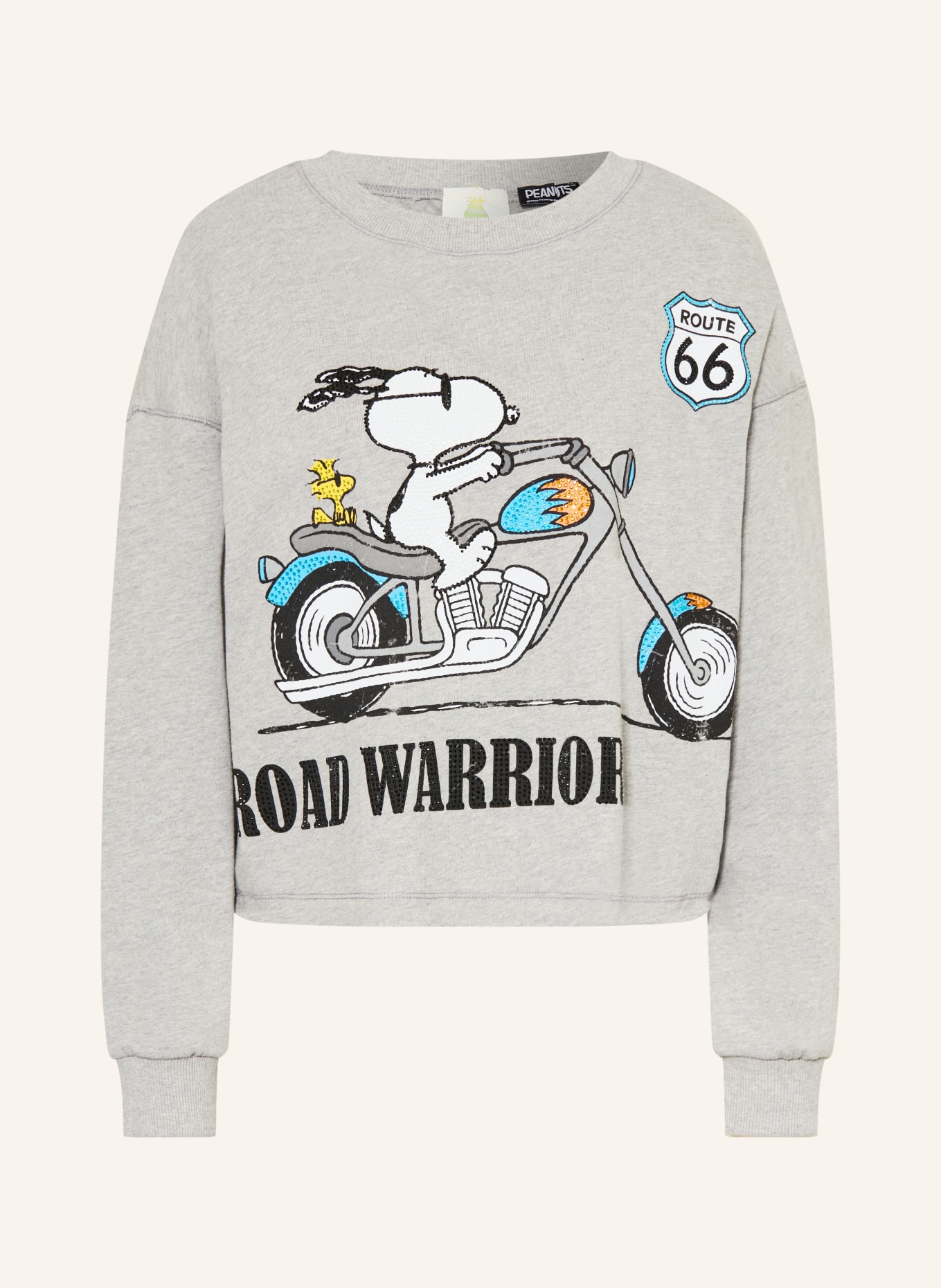 Princess GOES HOLLYWOOD Sweatshirt mit Schmucksteinen: GRAU / TÜRKIS / SCHWARZ
