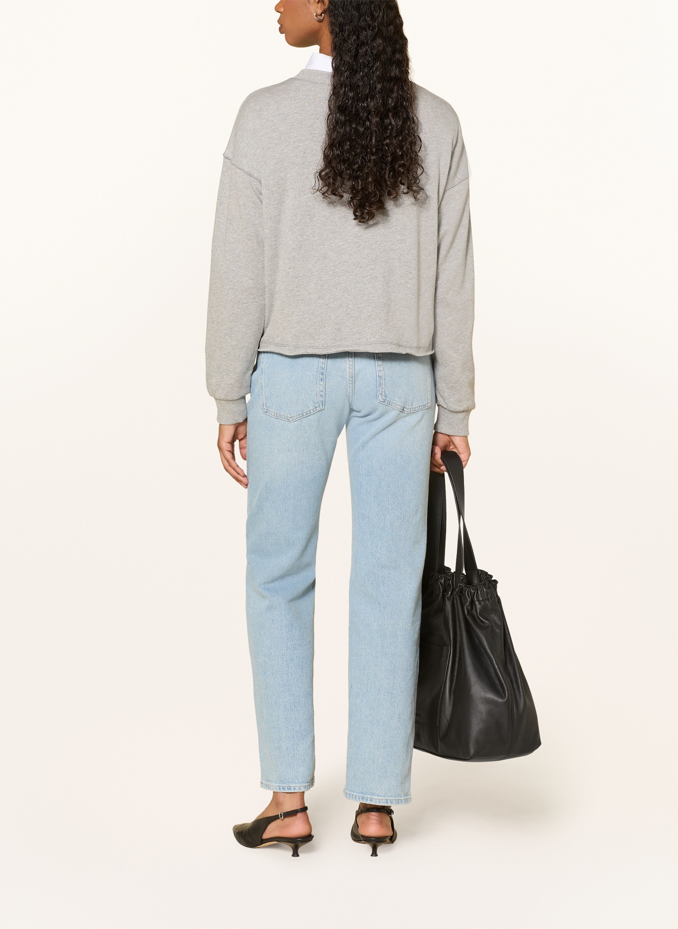 Princess GOES HOLLYWOOD Sweatshirt mit Schmucksteinen: GRAU / TÜRKIS / SCHWARZ