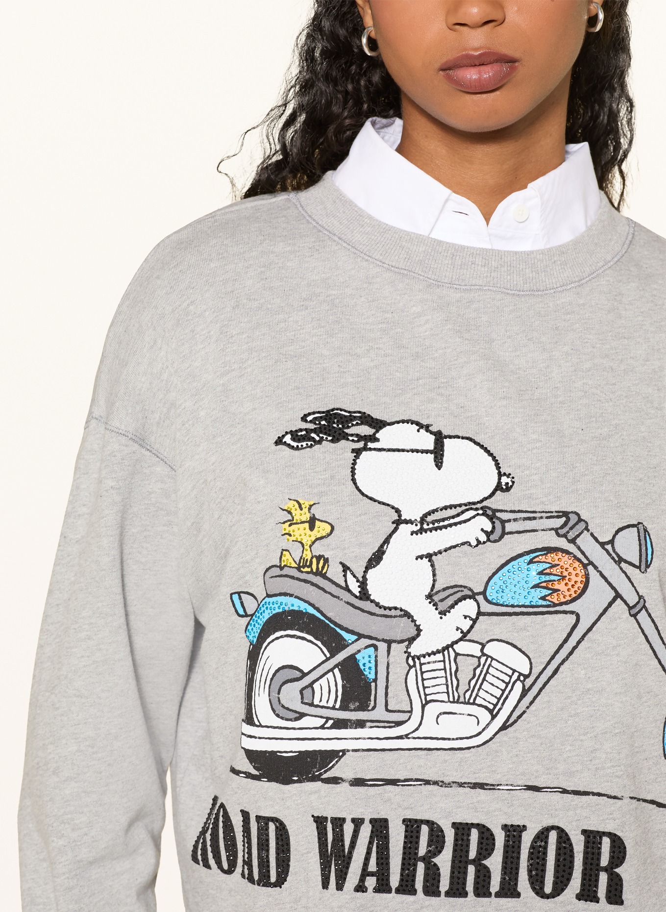 Princess GOES HOLLYWOOD Sweatshirt mit Schmucksteinen: GRAU / TÜRKIS / SCHWARZ