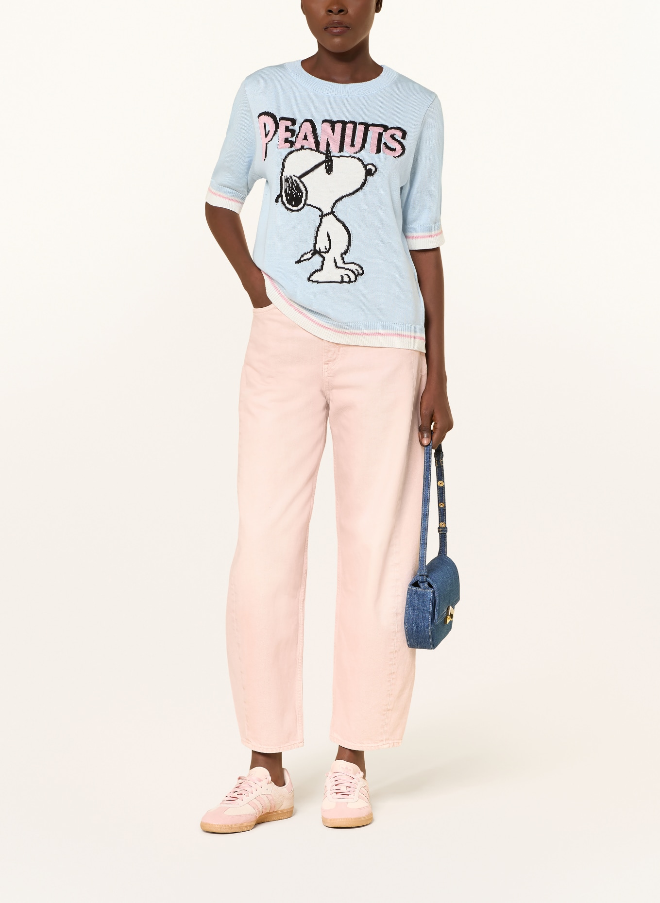 Princess GOES HOLLYWOOD Strickshirt: HELLBLAU / ROSÉ / WEISS