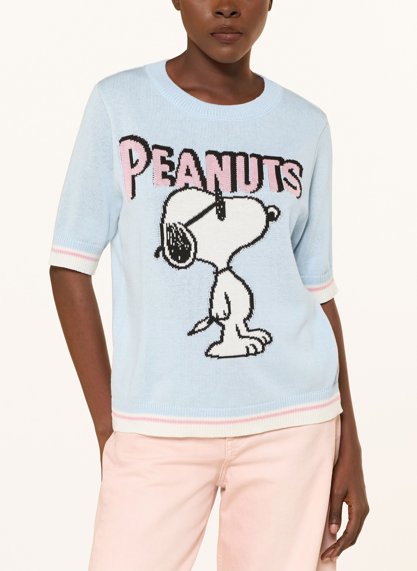 Princess GOES HOLLYWOOD Strickshirt: HELLBLAU / ROSÉ / WEISS
