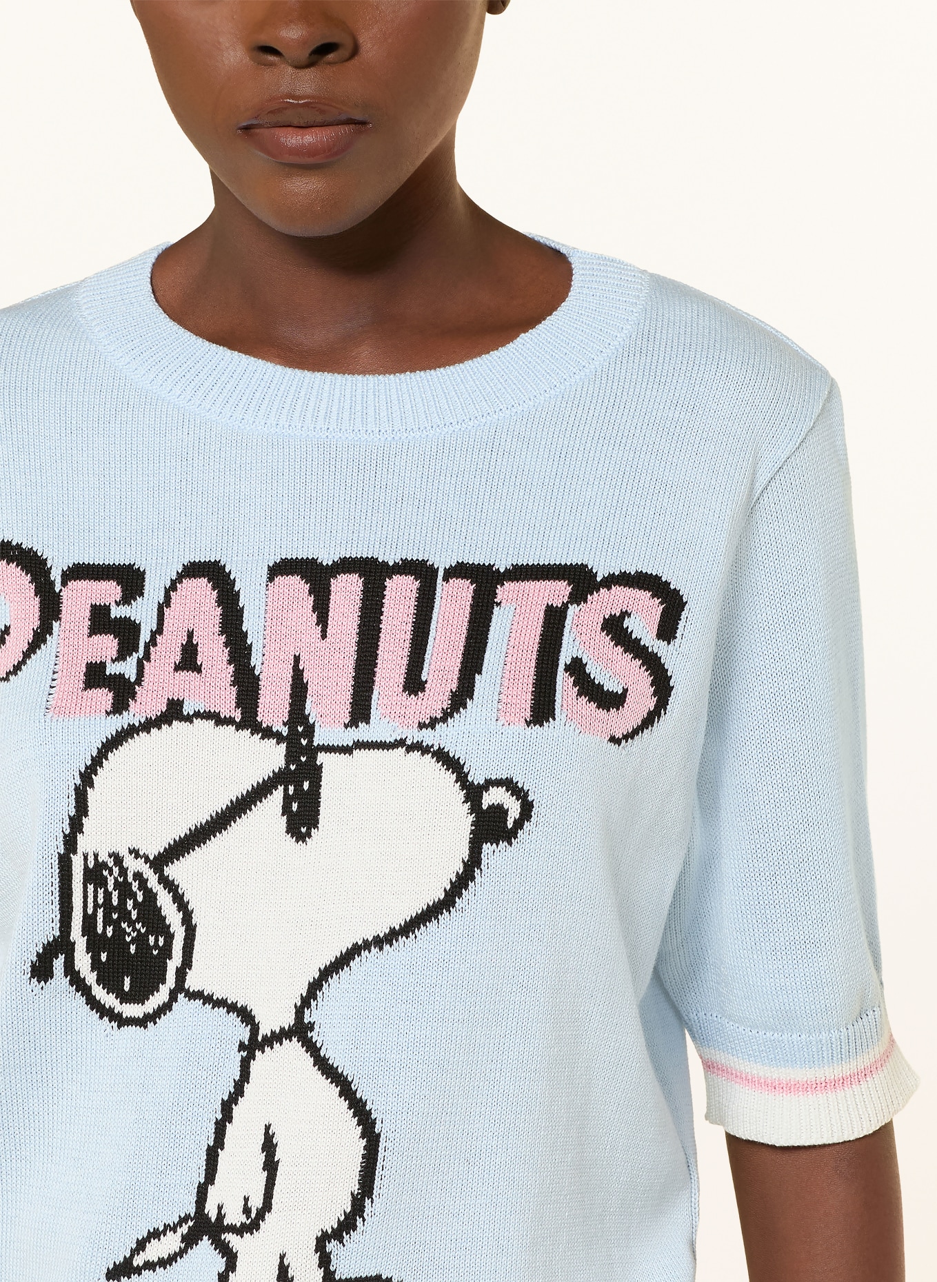 Princess GOES HOLLYWOOD Strickshirt: HELLBLAU / ROSÉ / WEISS