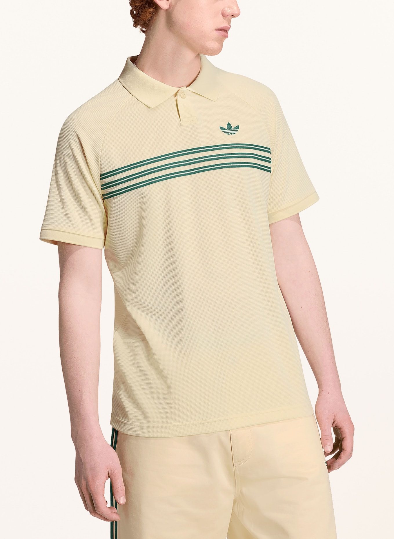 adidas Originals Piqué Polo Shirt 98: BEIGE / OLIVE
