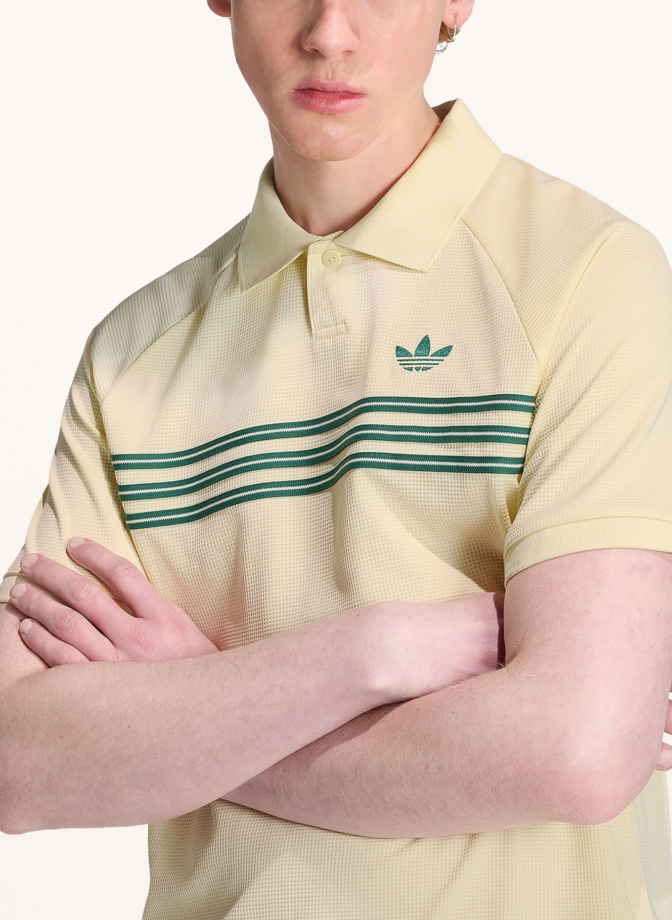 adidas Originals Piqué Polo Shirt 98: BEIGE / OLIVE