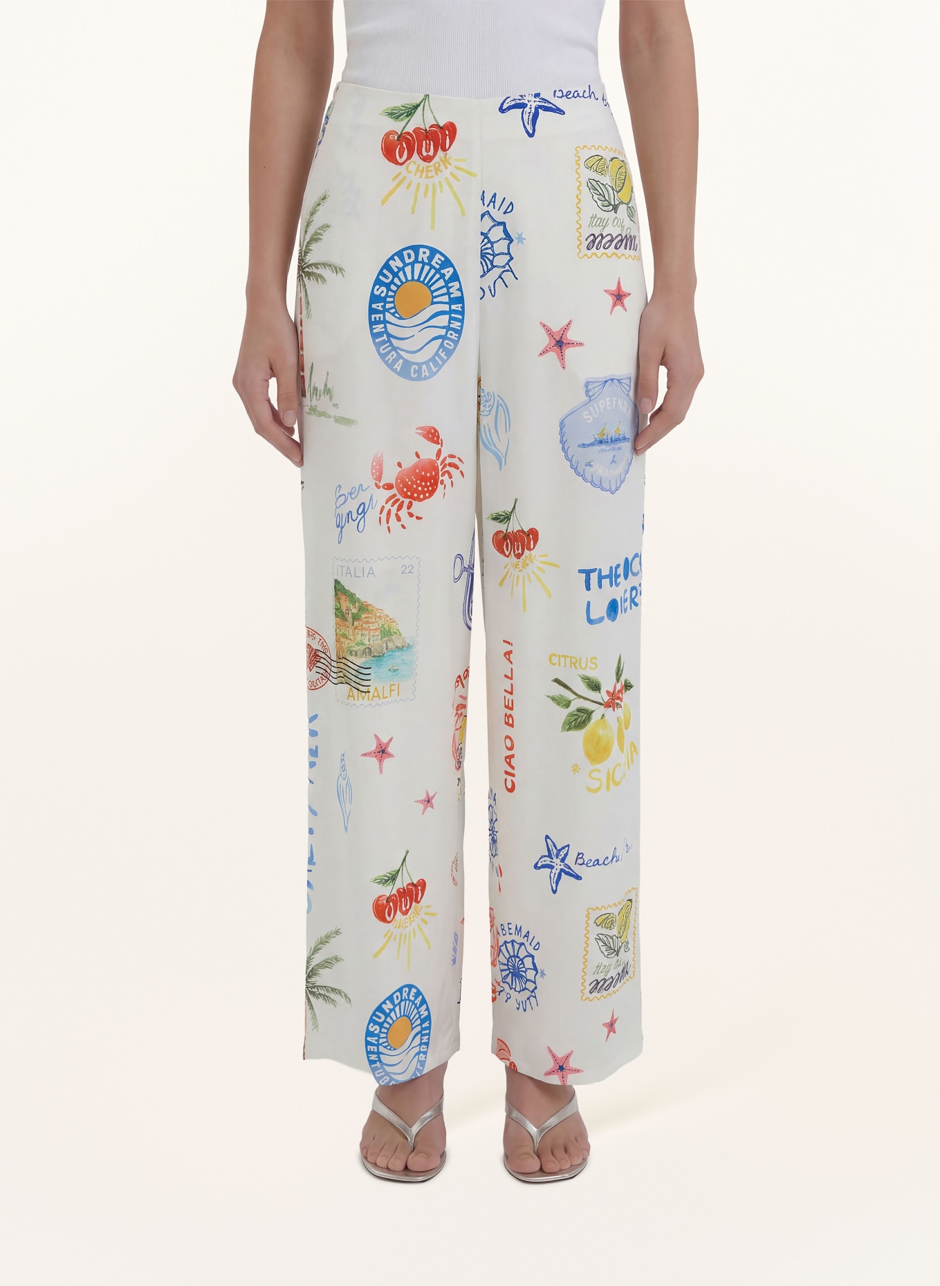 oui Marlenehose: CREME / ROT / BLAU