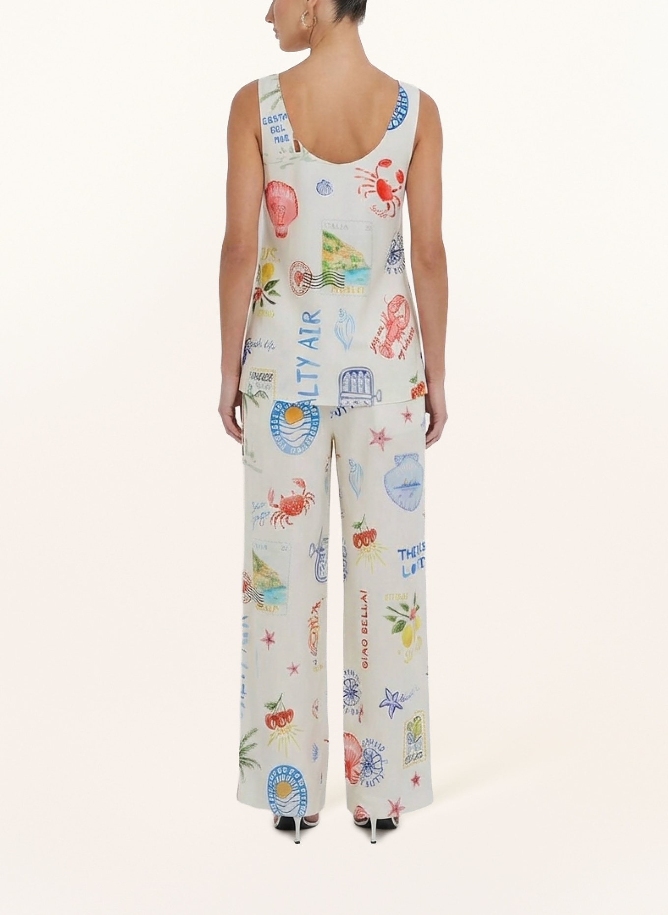 oui Marlenehose: CREME / ROT / BLAU