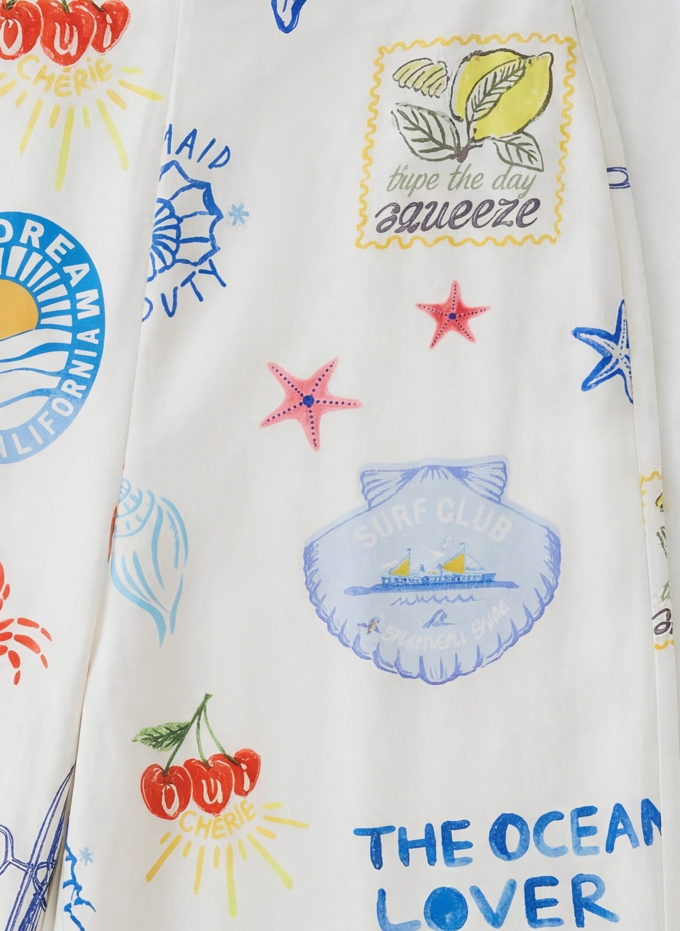 oui Marlenehose: CREME / ROT / BLAU
