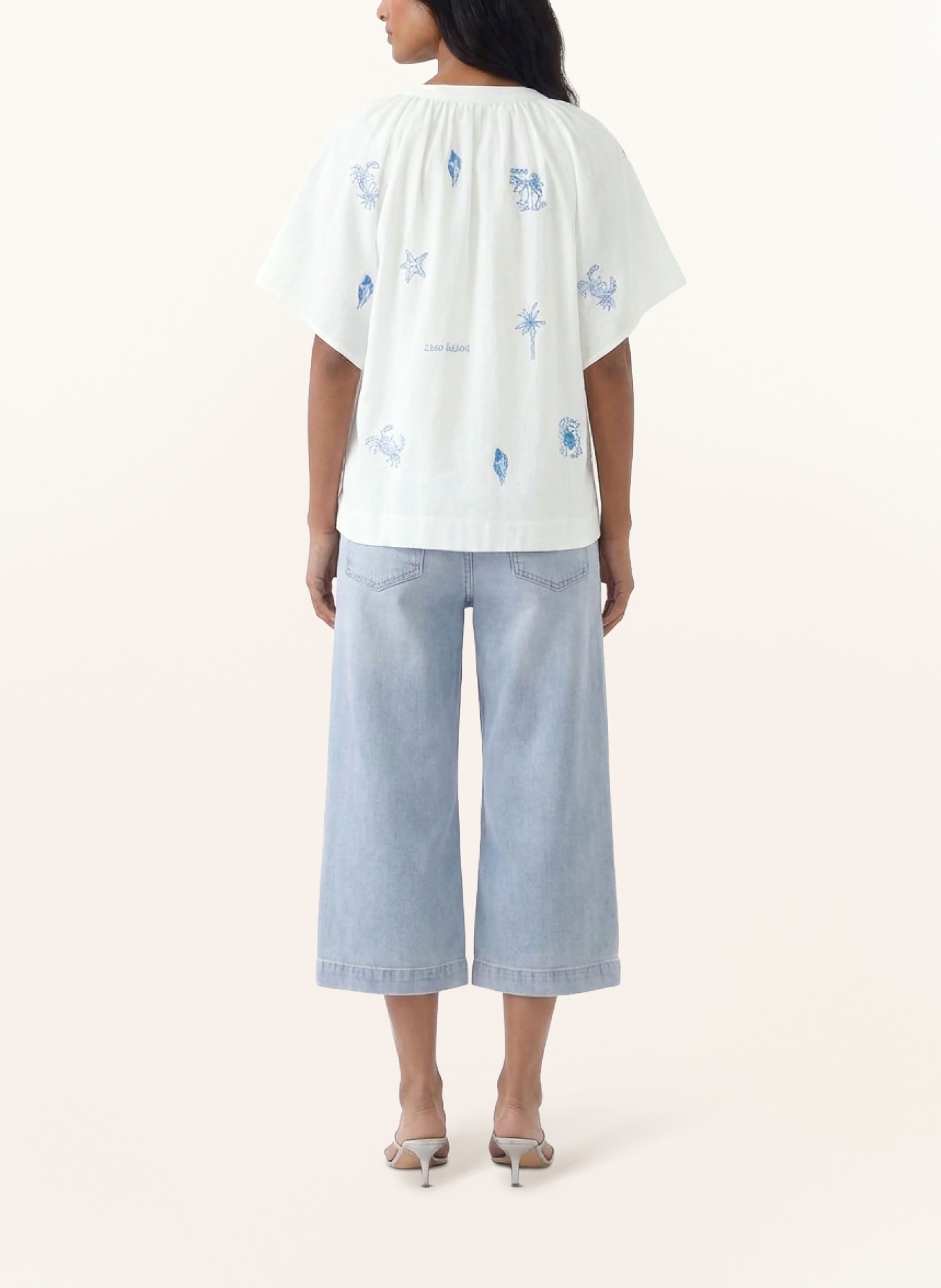 oui Blusenshirt: WEISS / BLAU