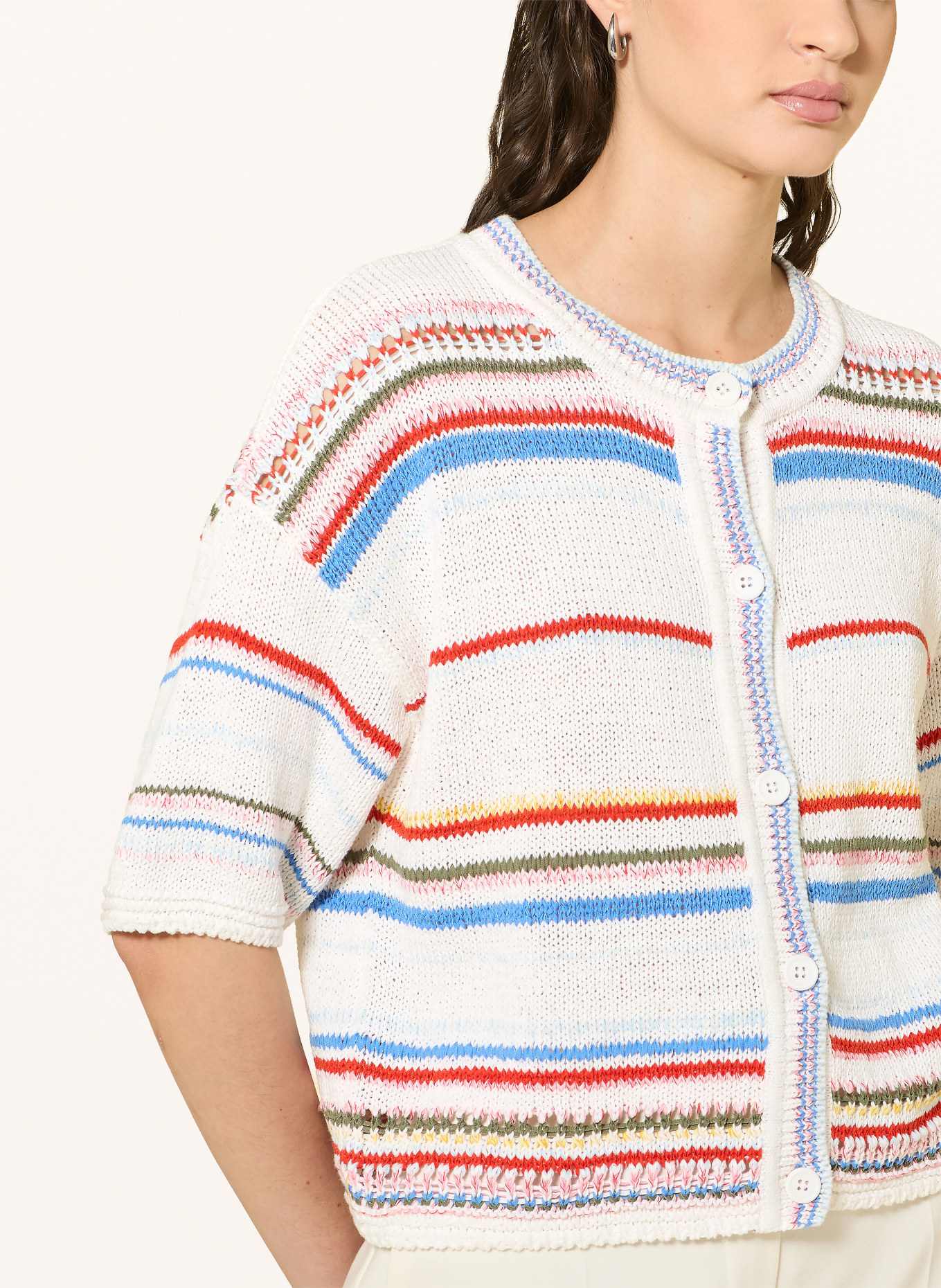 oui Cardigan: WHITE / RED / BLUE
