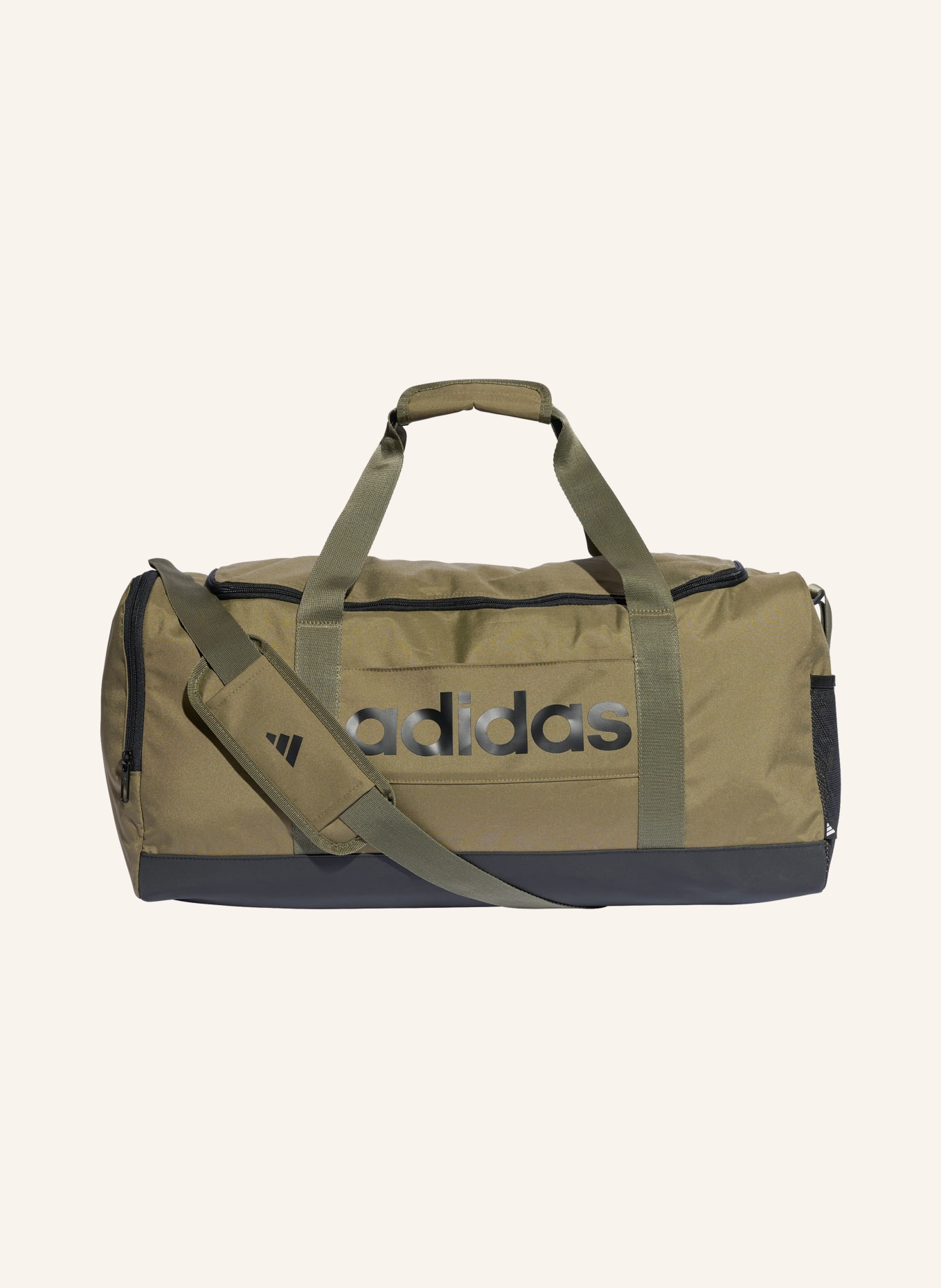 adidas Geantă de sport LINEAR DUFFLE M: KAKI / NEGRU