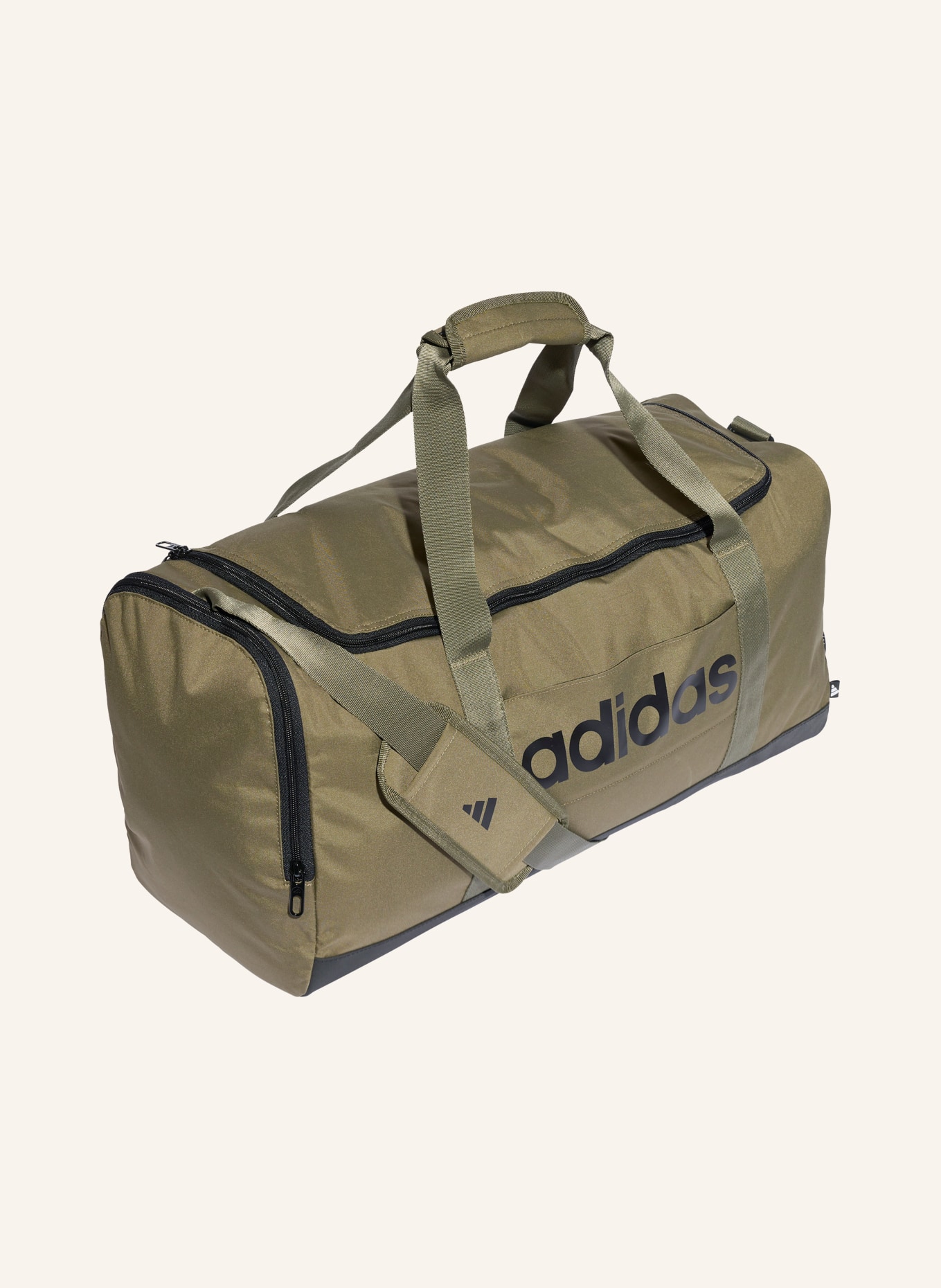 adidas Geantă de sport LINEAR DUFFLE M: KAKI / NEGRU