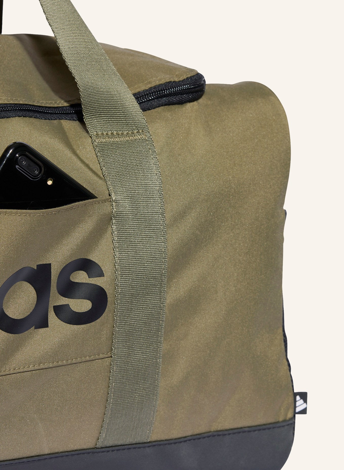 adidas Geantă de sport LINEAR DUFFLE M: KAKI / NEGRU