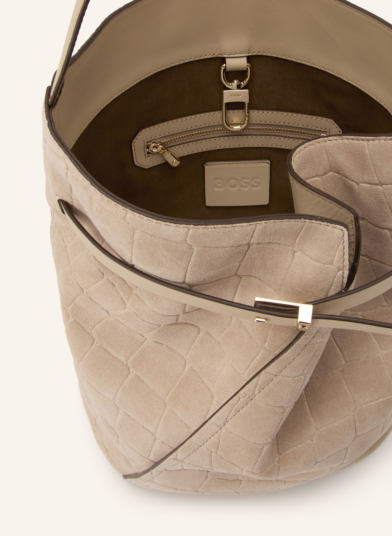 BOSS REVERS BUCK Shoulder Bag: BEIGE