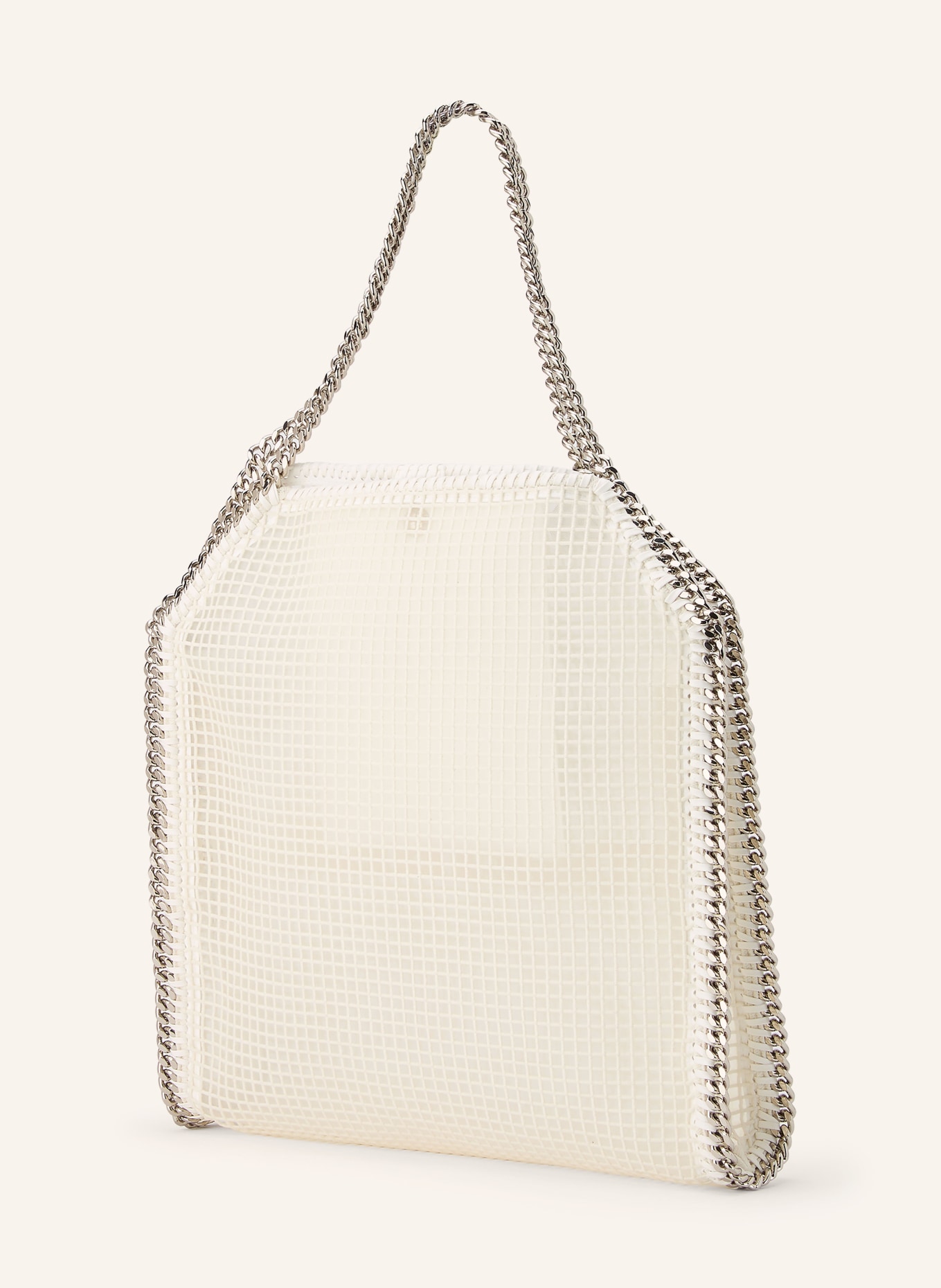 STELLA McCARTNEY FALABELLA Mesh Shoulder Bag: WHITE / SILVER