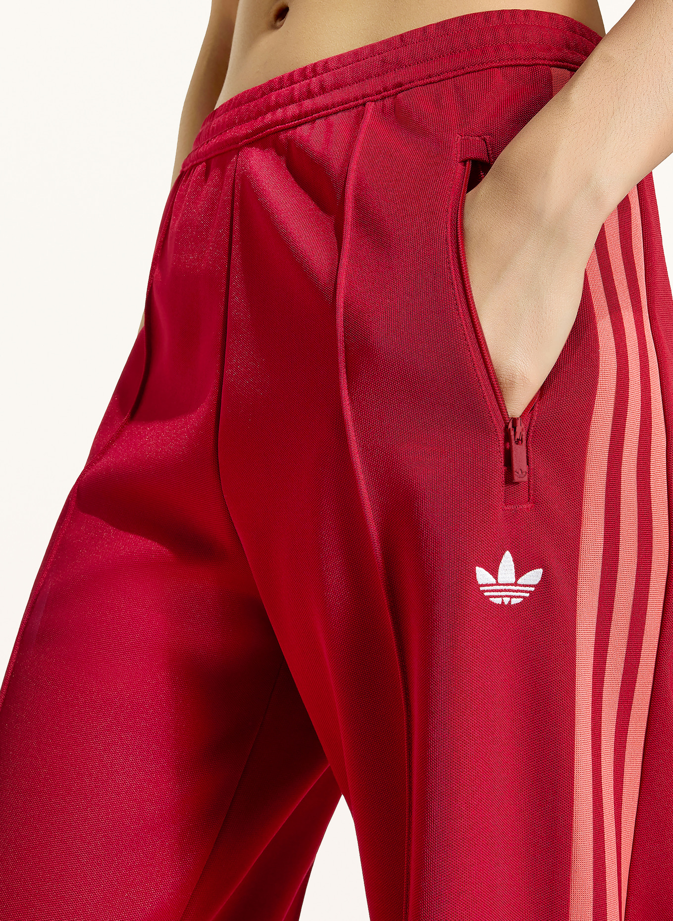adidas Originals Track Pants CLASSIC: DARK RED / SALMON
