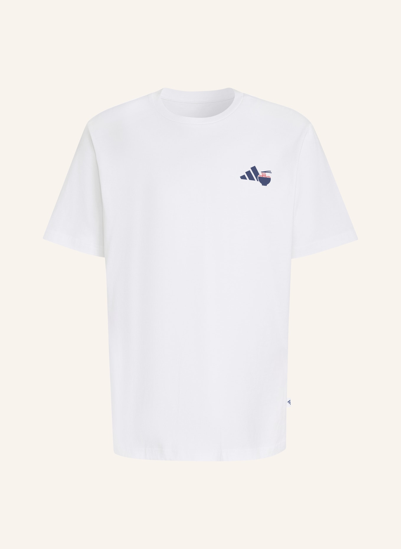 adidas RAMEN T-shirt: WHITE / DARK RED / DARK BLUE