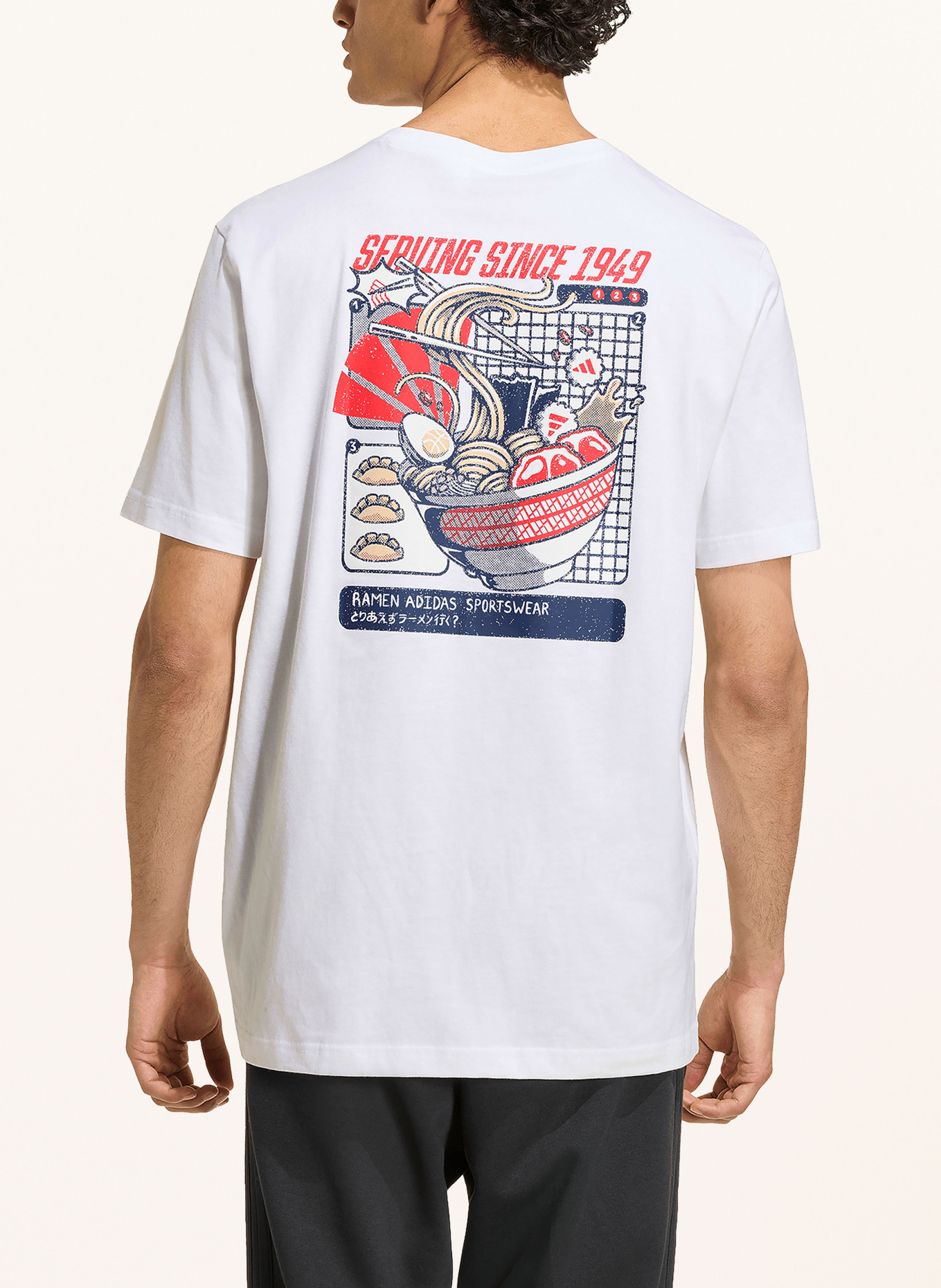 adidas RAMEN T-shirt: WHITE / DARK RED / DARK BLUE
