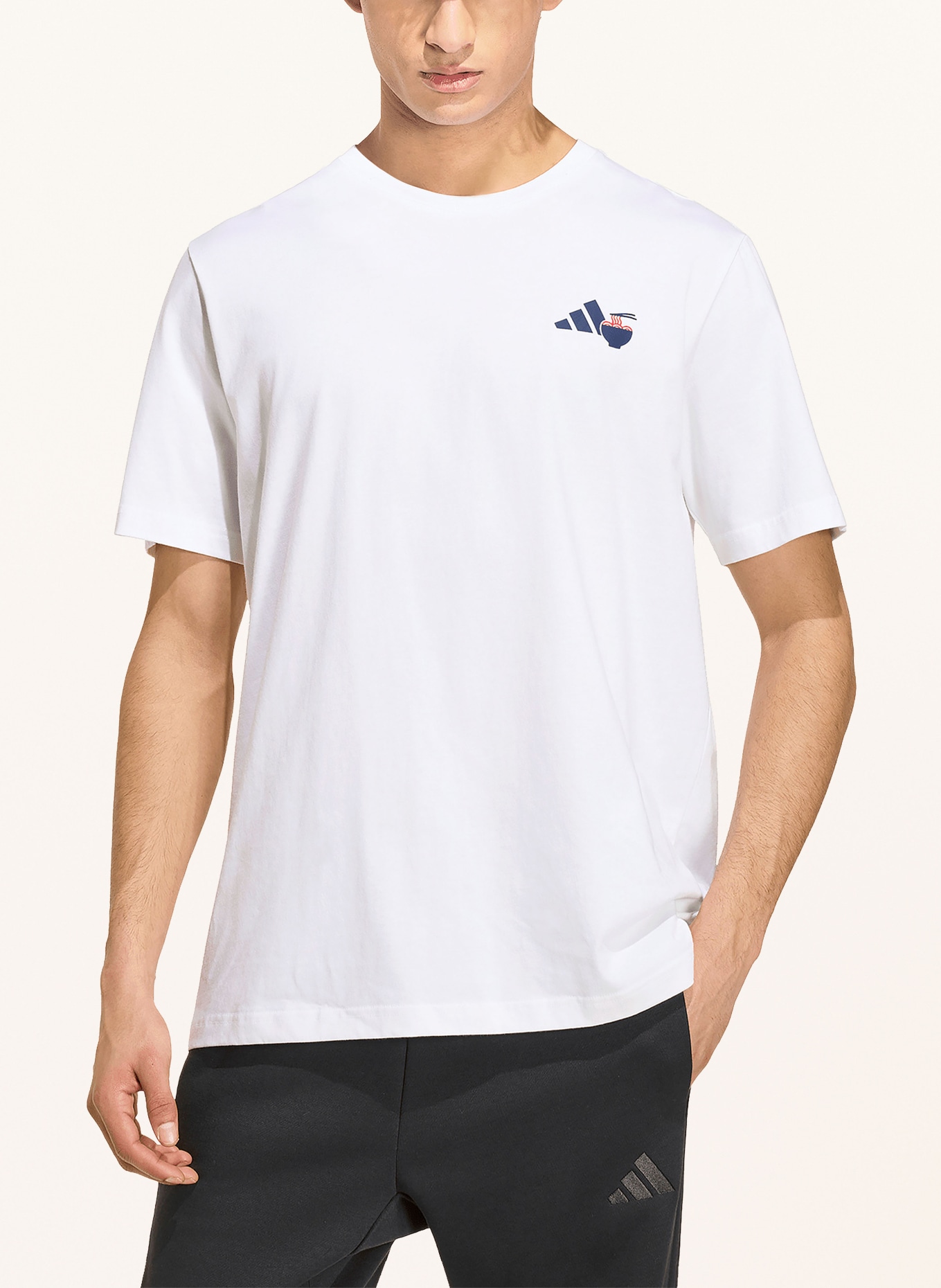 adidas RAMEN T-shirt: WHITE / DARK RED / DARK BLUE