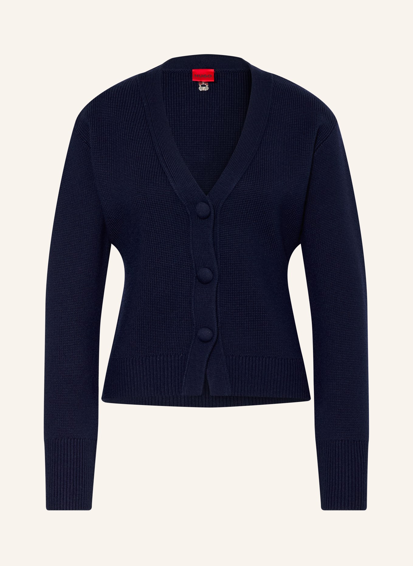 HUGO Gebreid vest SELOSY: DONKERBLAUW
