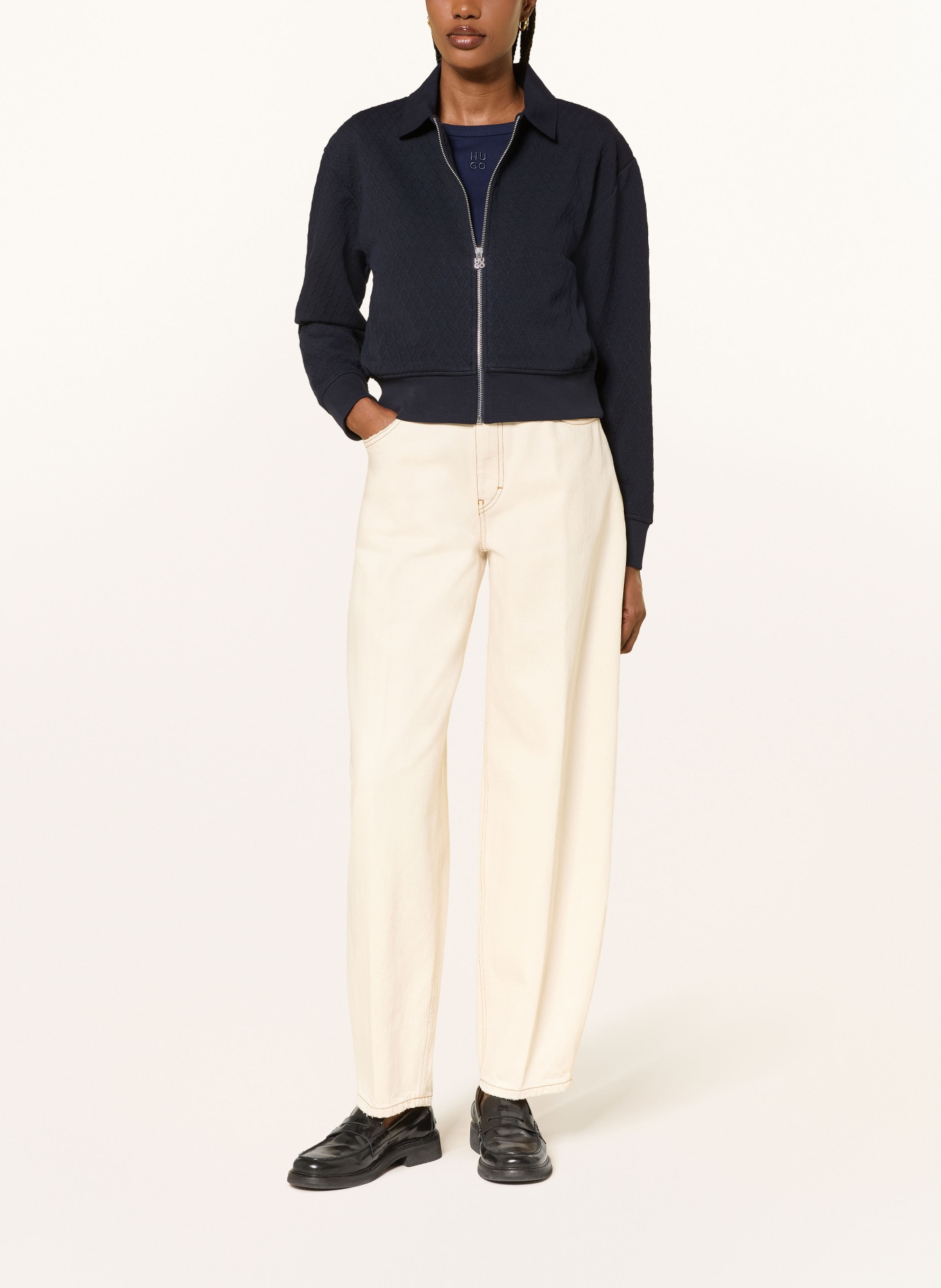HUGO DADRID Knit Jacket: DARK BLUE
