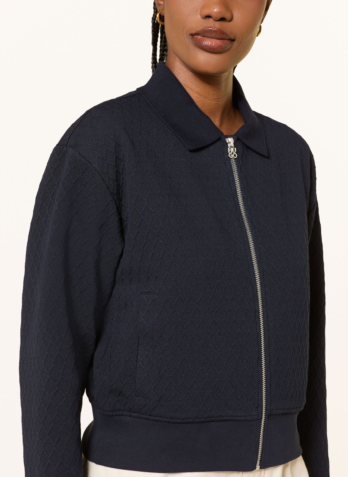 HUGO DADRID Knit Jacket: DARK BLUE
