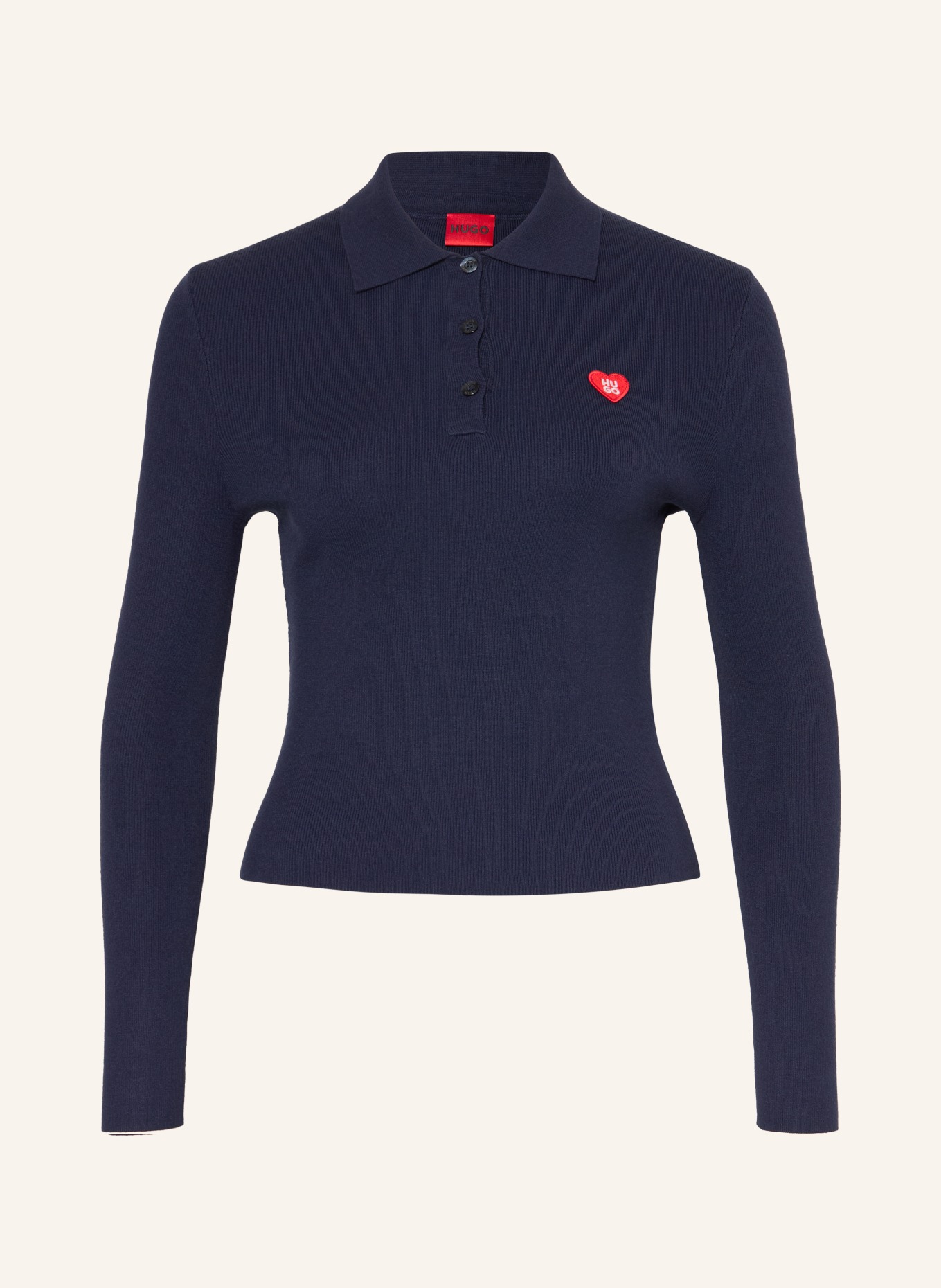 HUGO Knit Polo Shirt SAREPLINNY: DARK BLUE