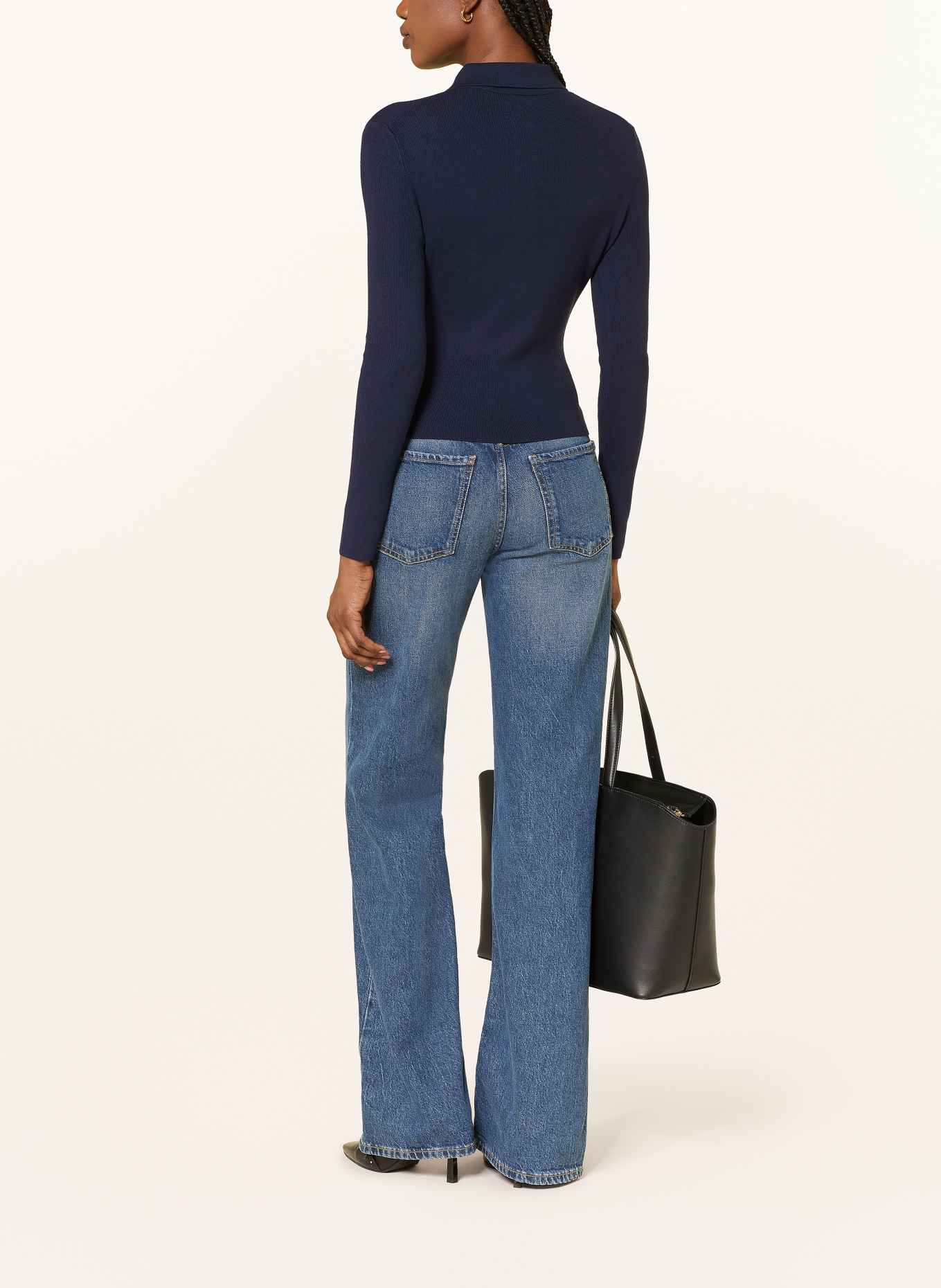 HUGO Knit Polo Shirt SAREPLINNY: DARK BLUE