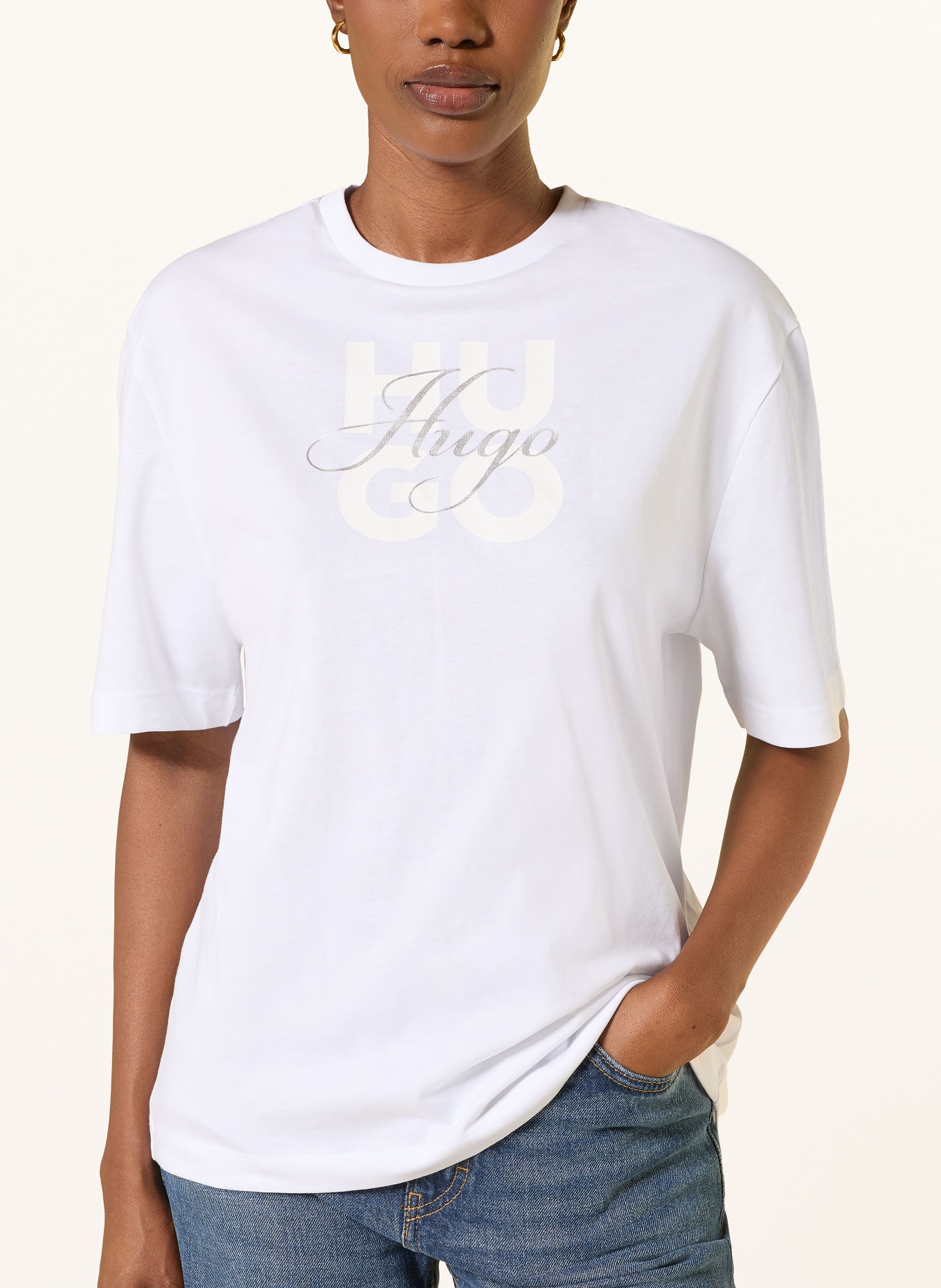 HUGO T-Shirt DASHIRE: WEISS