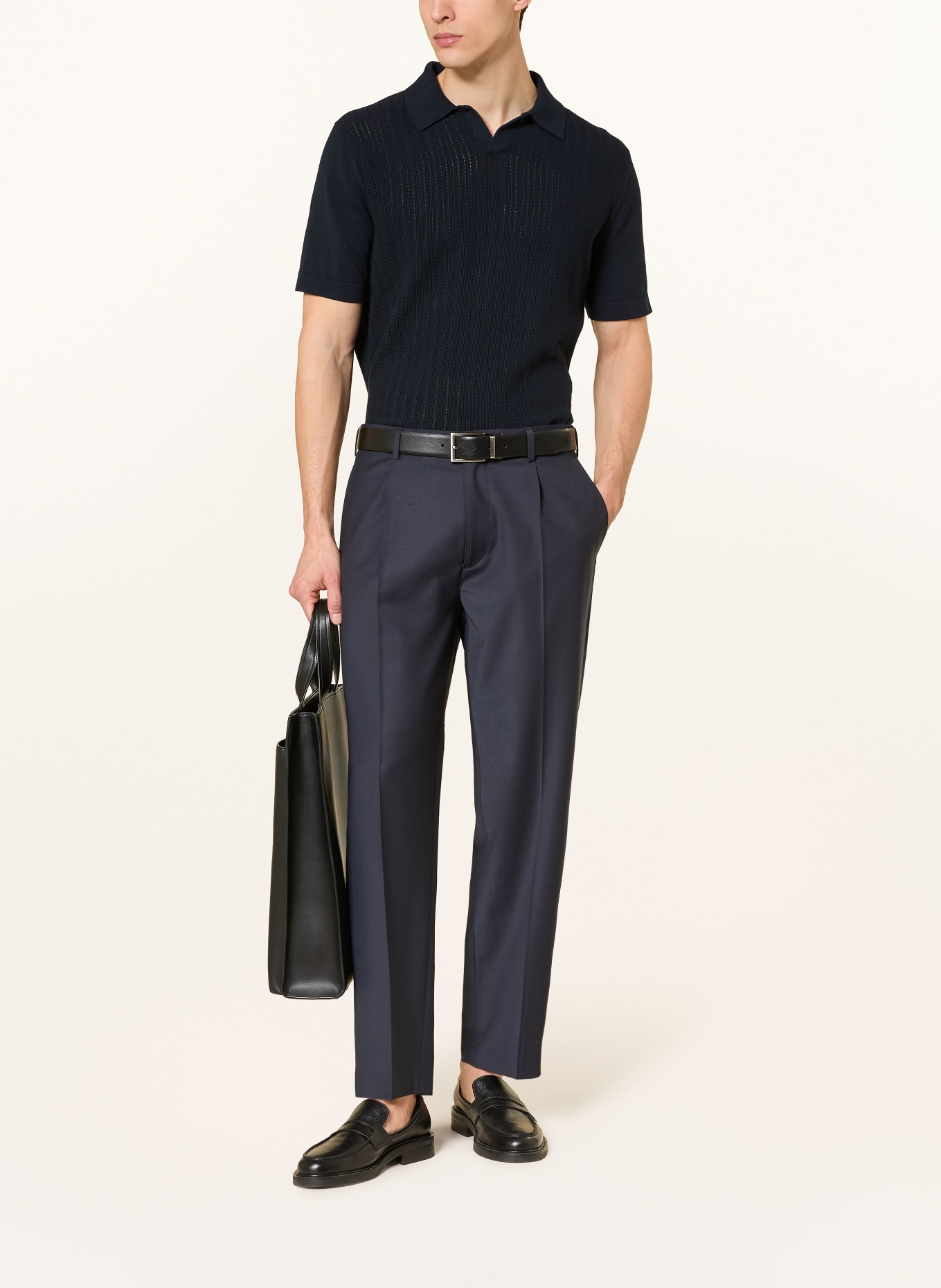 TIGER OF SWEDEN Knit Polo Shirt EOIN: DARK BLUE