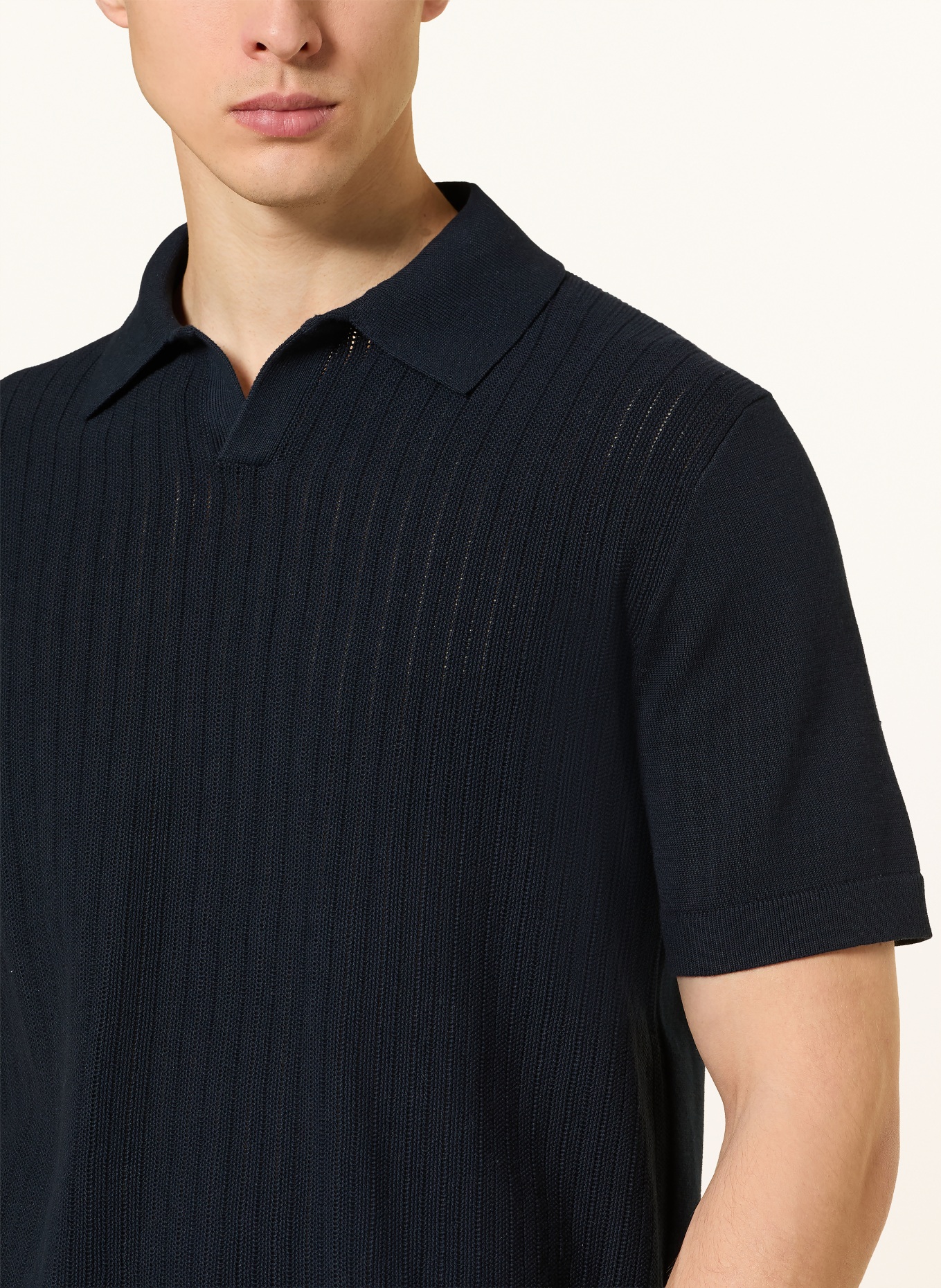 TIGER OF SWEDEN Knit Polo Shirt EOIN: DARK BLUE