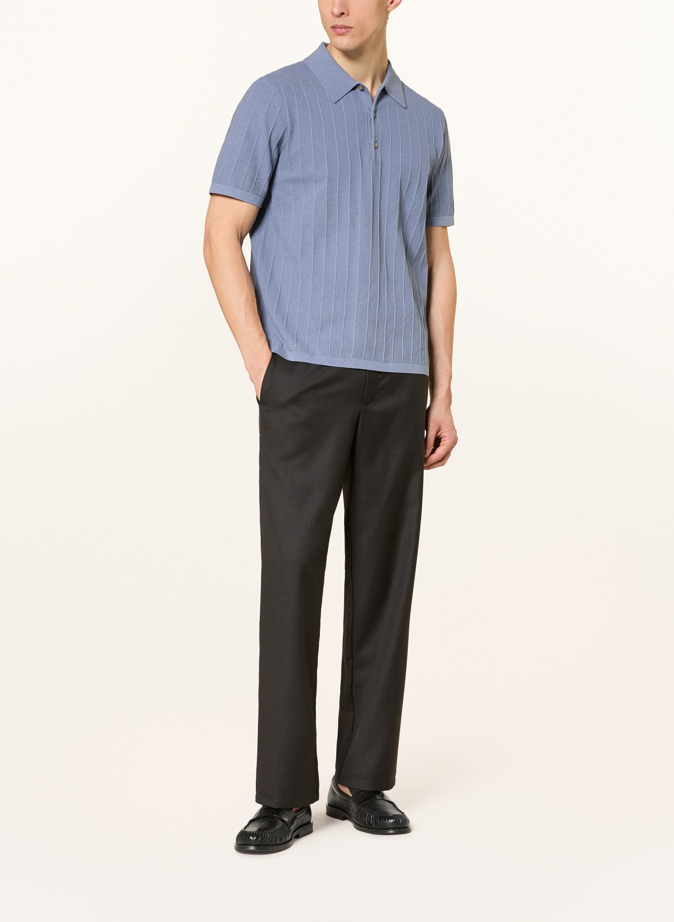 TIGER OF SWEDEN ERROS Knit Polo Shirt: BLUE